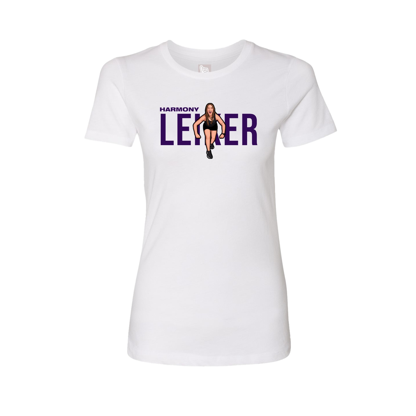 Fitted Women's Tee — Player Name in White