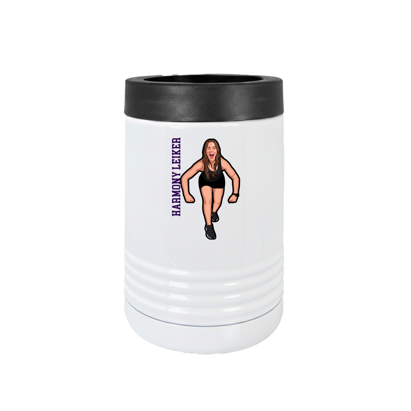 Beverage Holder — Name Vertical in White