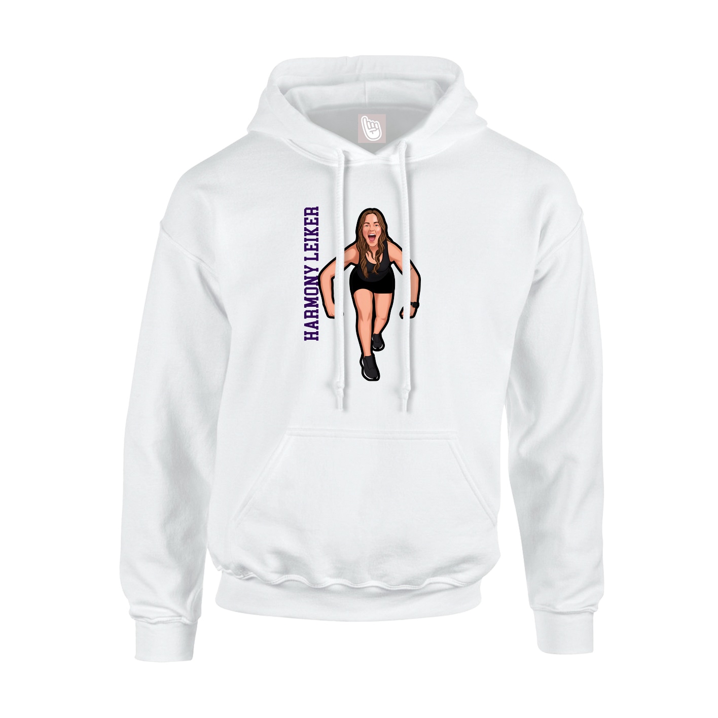 Hoodie — Name Vertical in White