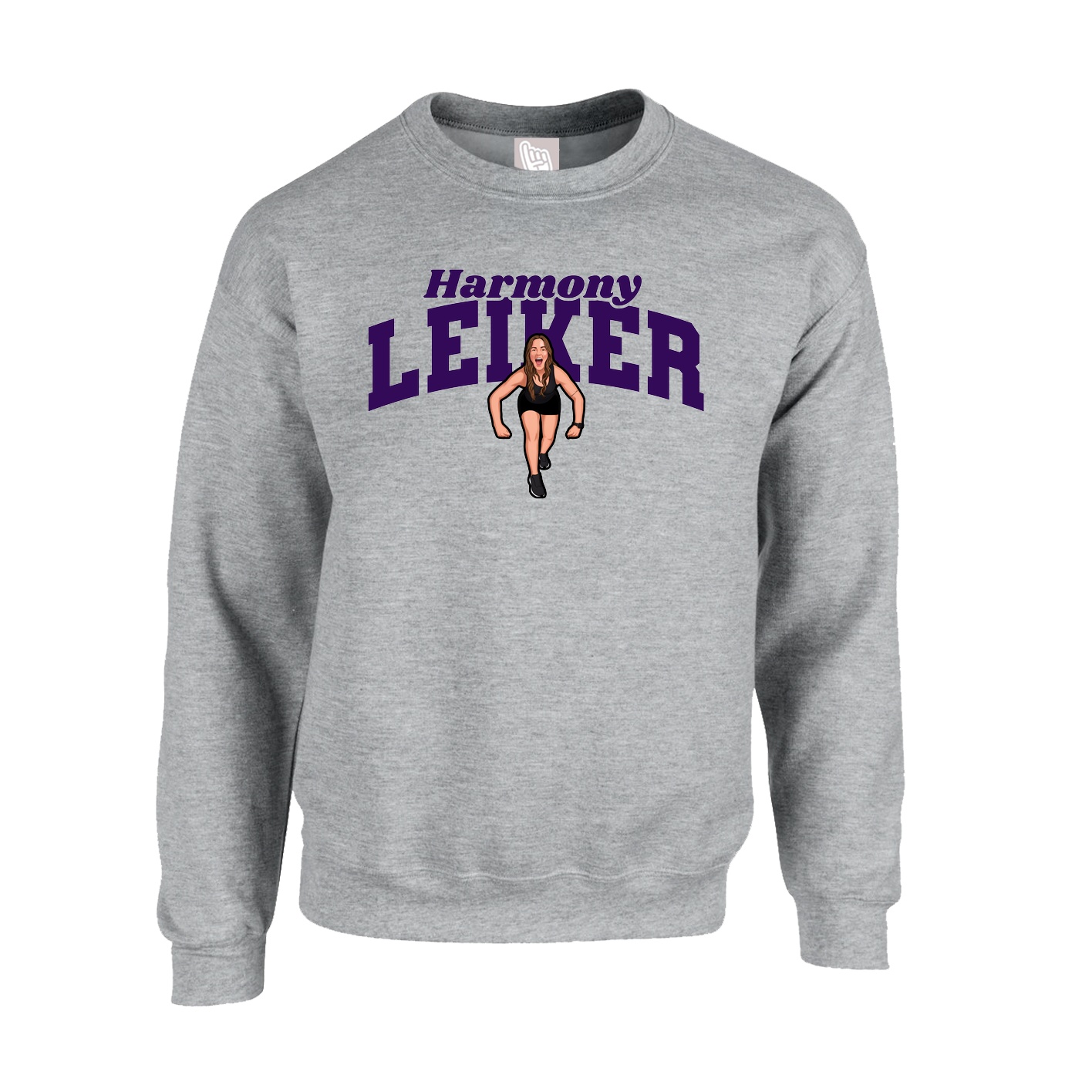 Fleece Crew — Signature Arch in Grey