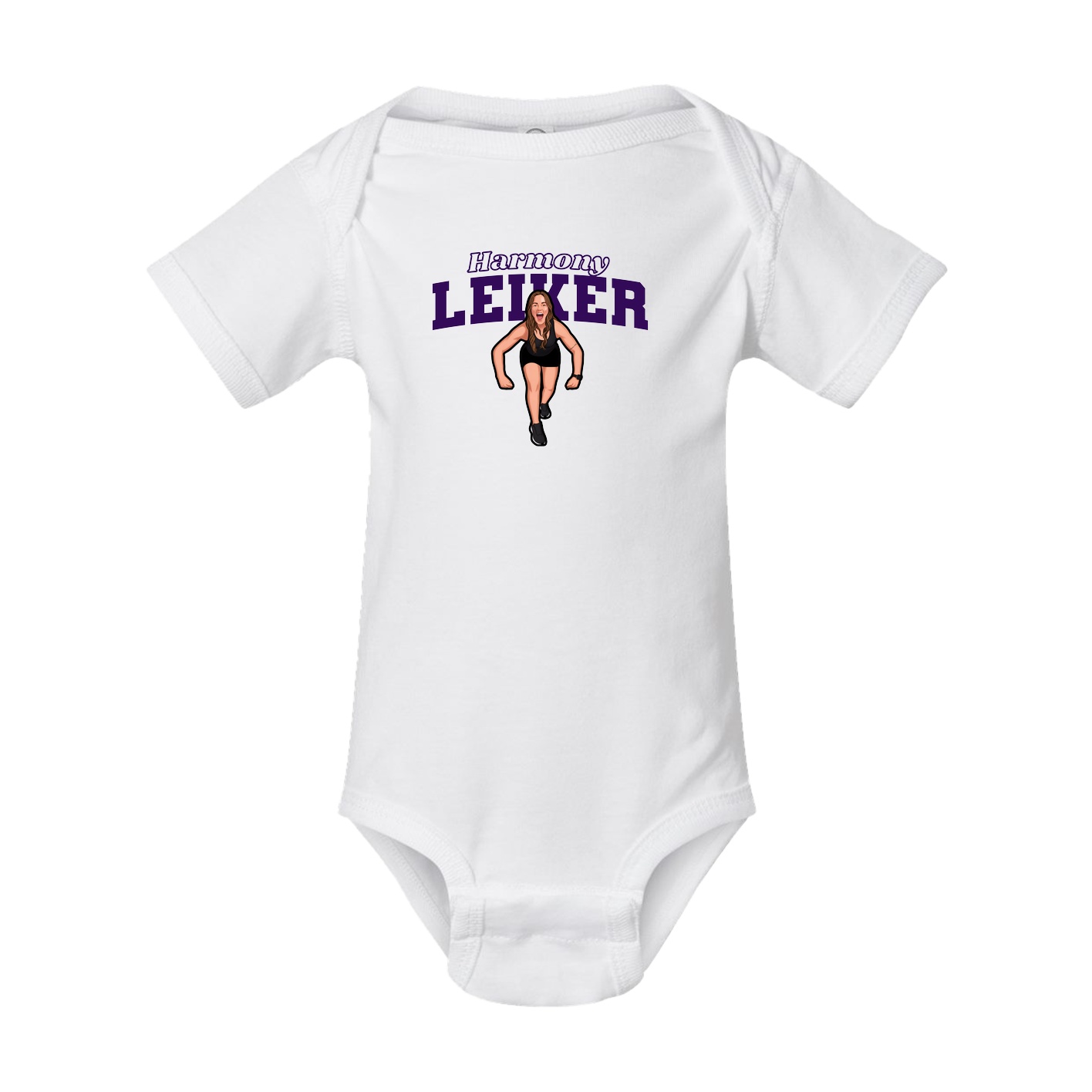 Baby Onesie — Name Arch in White