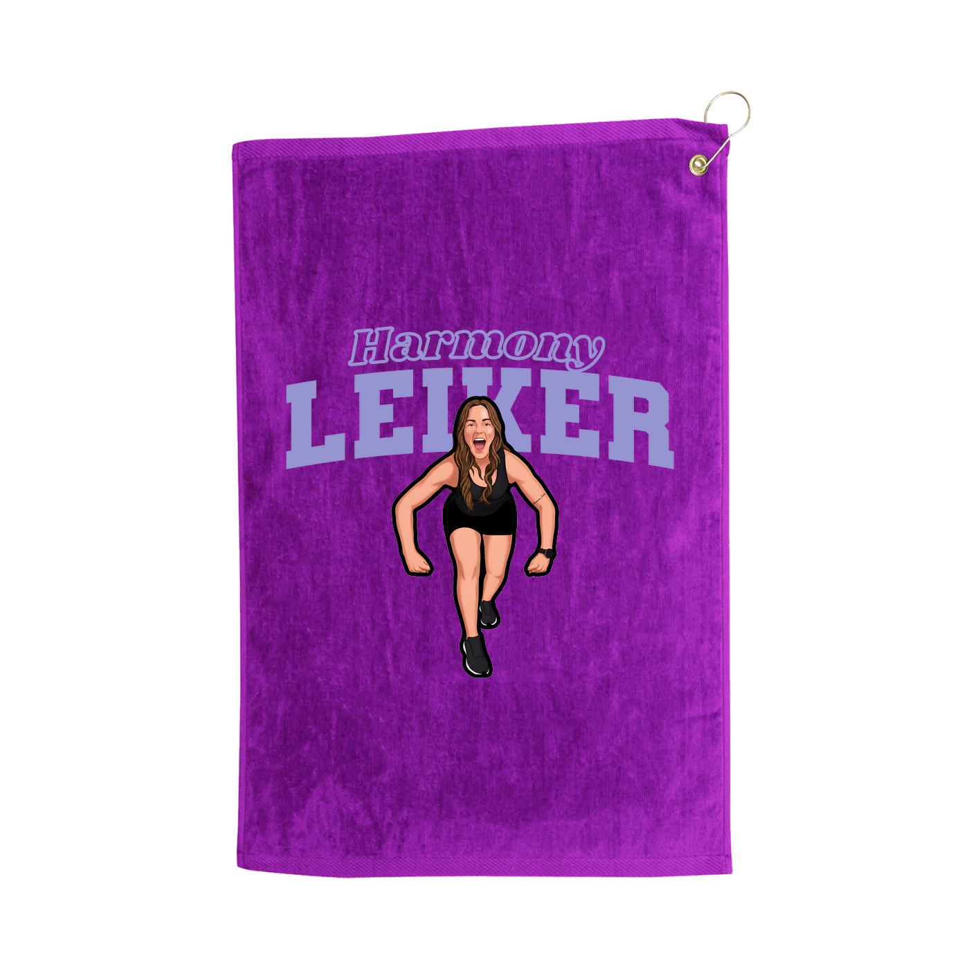 Golf Towel — Name Arch in Purple