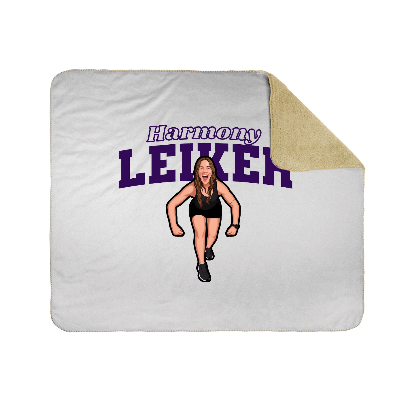 Throw Blanket — Name Arch in White