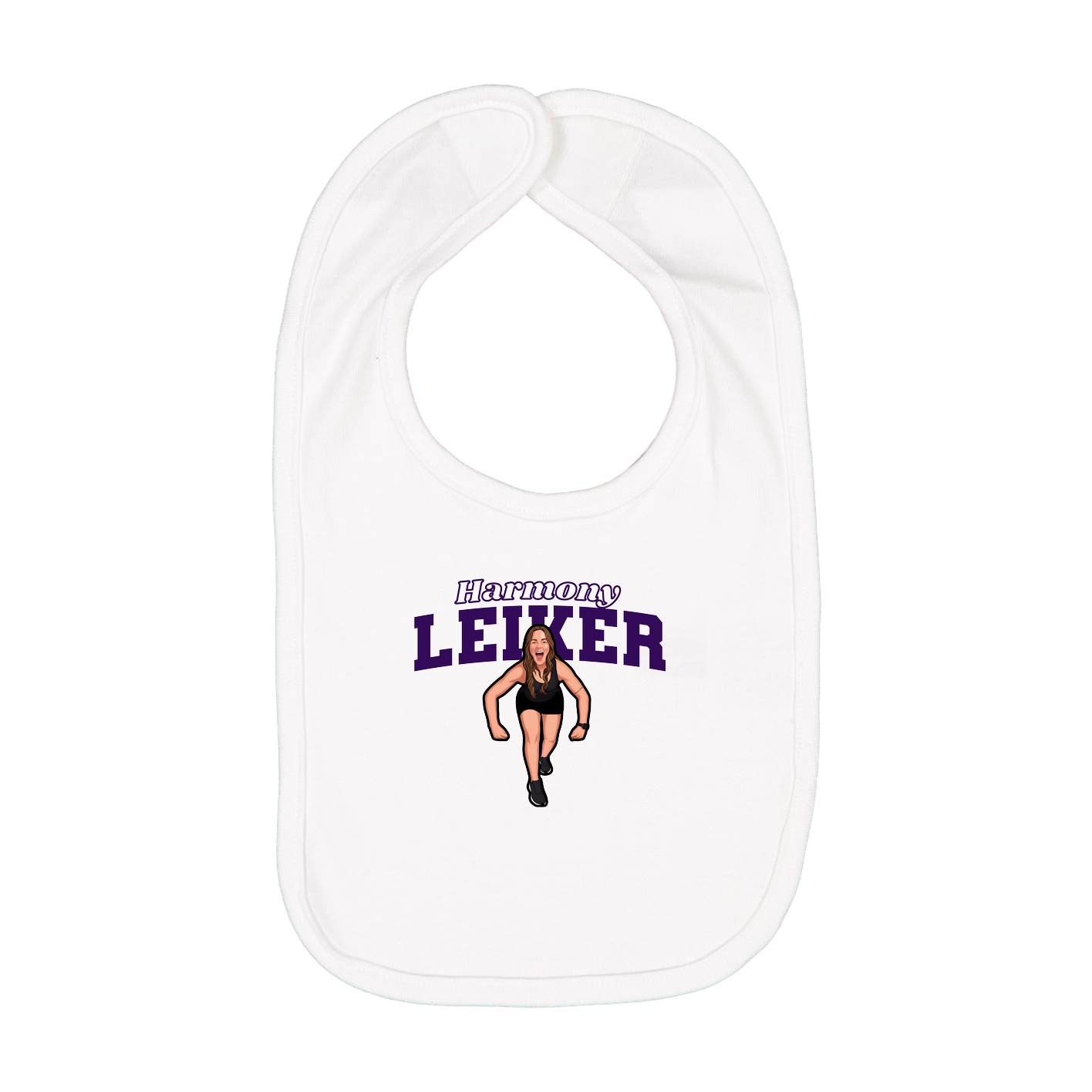 Infant Bib — Name Arch in White