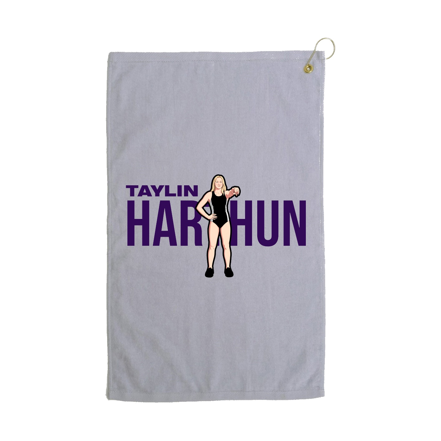 Golf Towel — Player Name in Grey