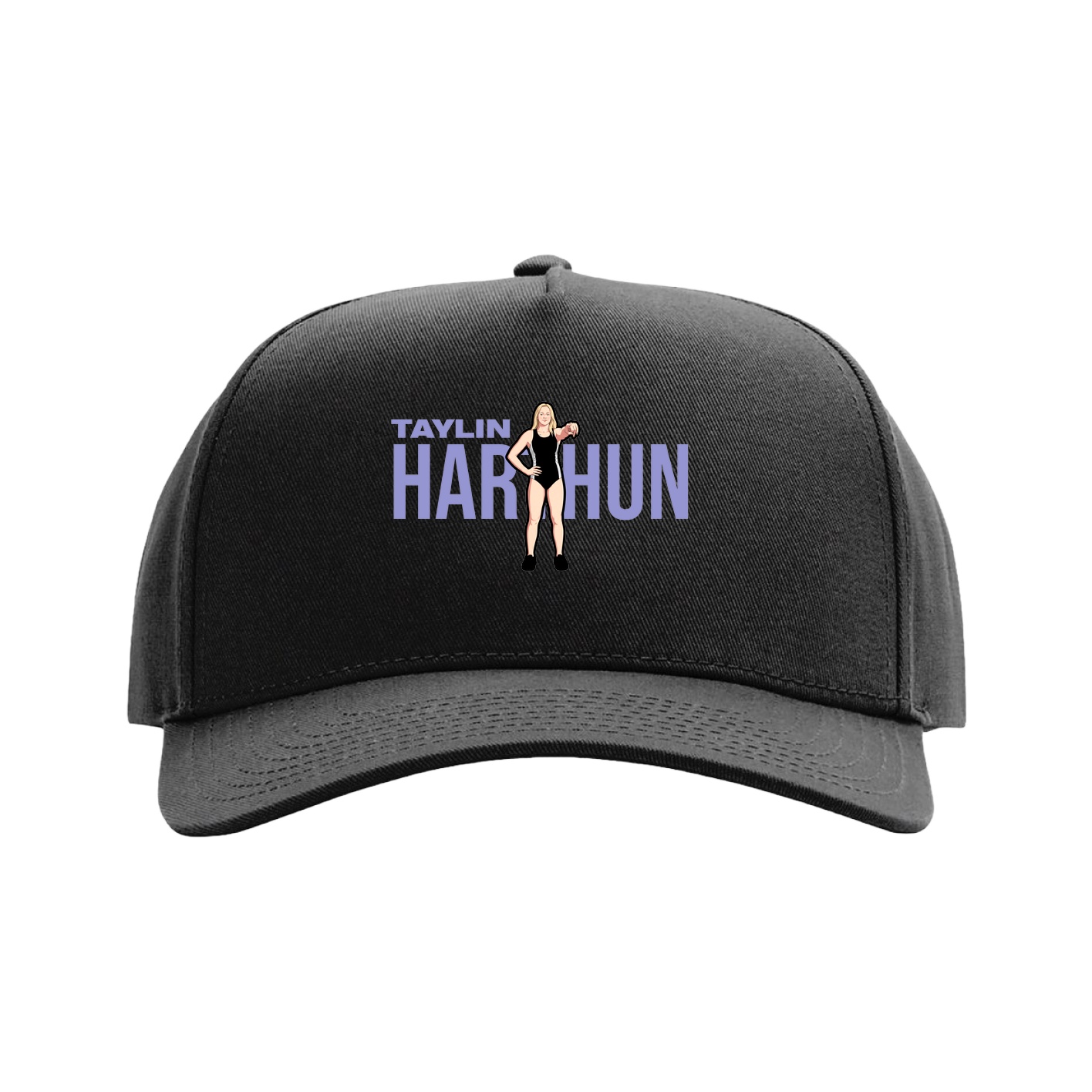 Full Fabric Five-Panel Champ Cap — Player Name in Black