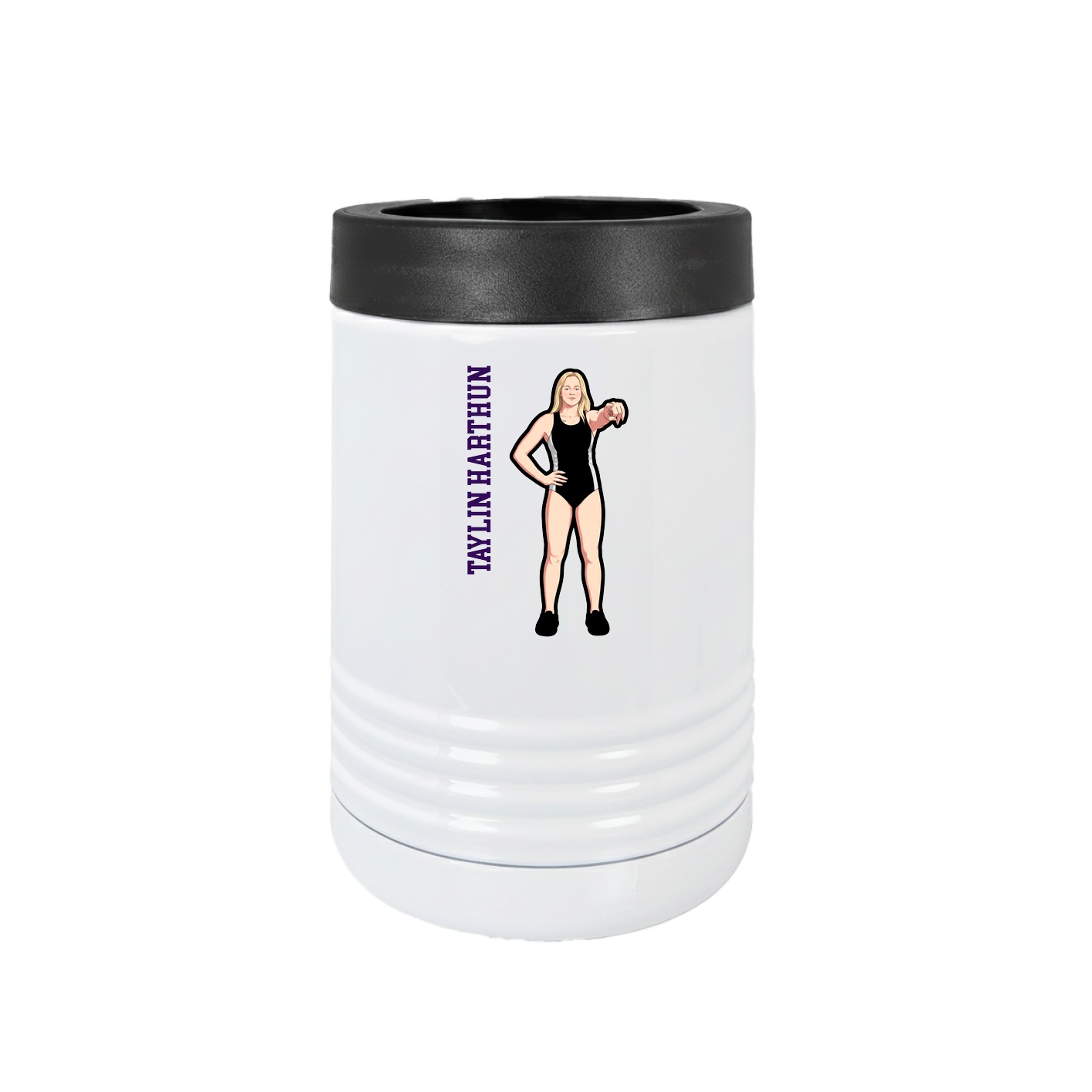 Beverage Holder — Name Vertical in White
