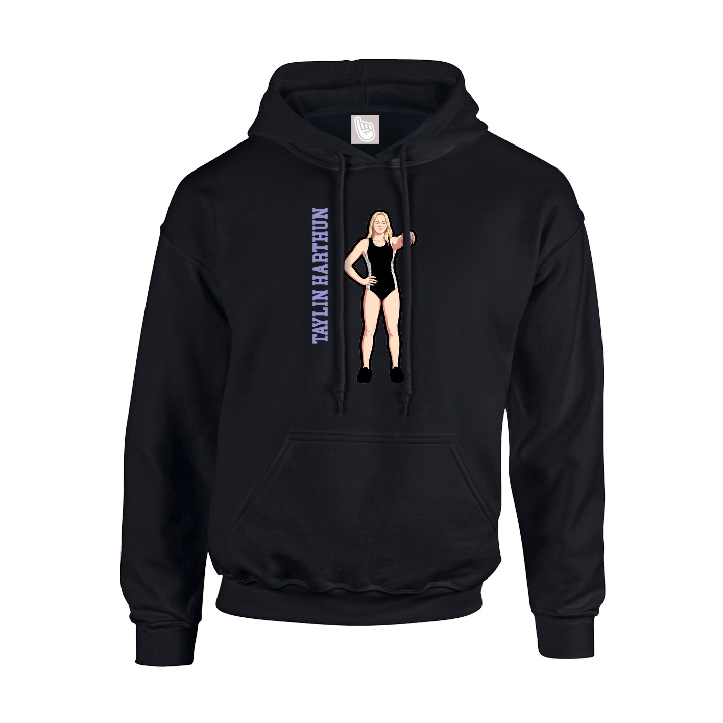 Youth Hoodie — Name Vertical in Black