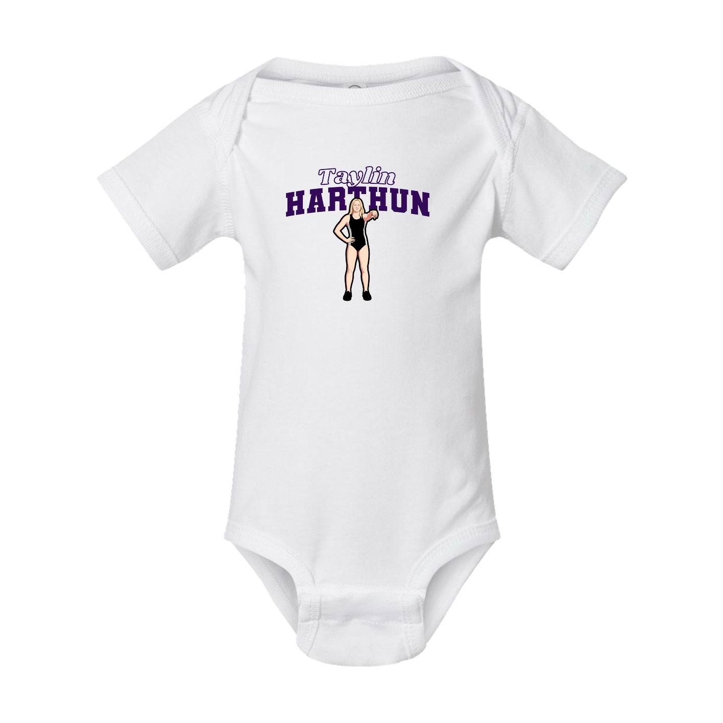 Baby Onesie — Name Arch in White