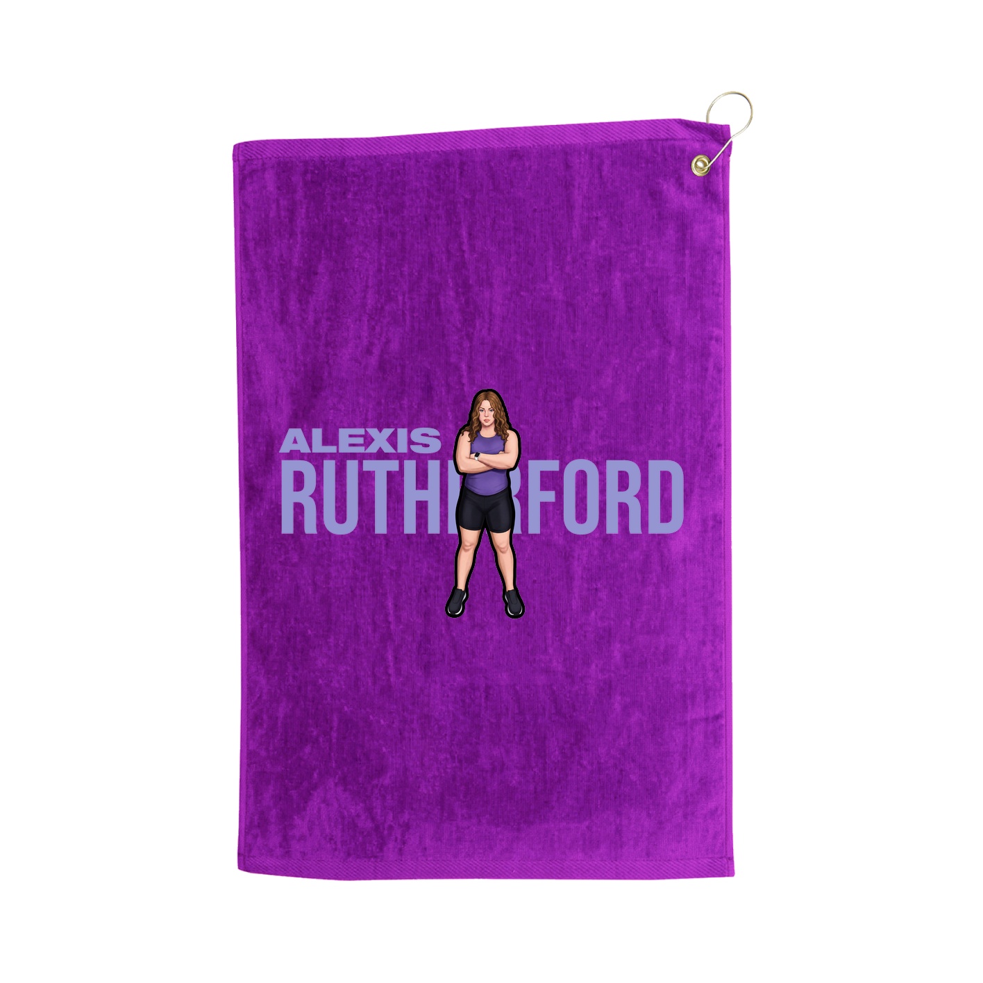 Golf Towel — Player Name in Purple