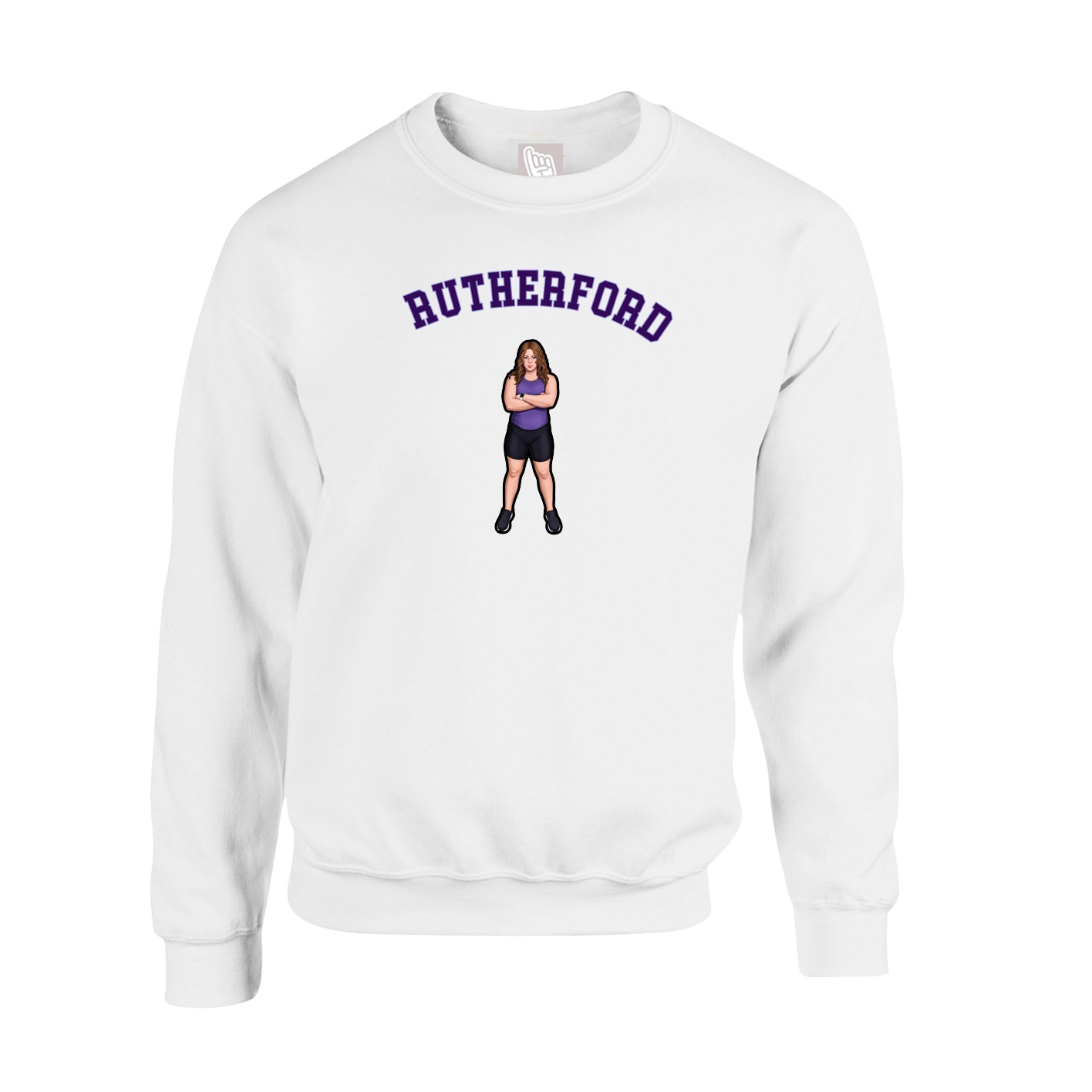 Fleece Crew — Shirsey Arch in White