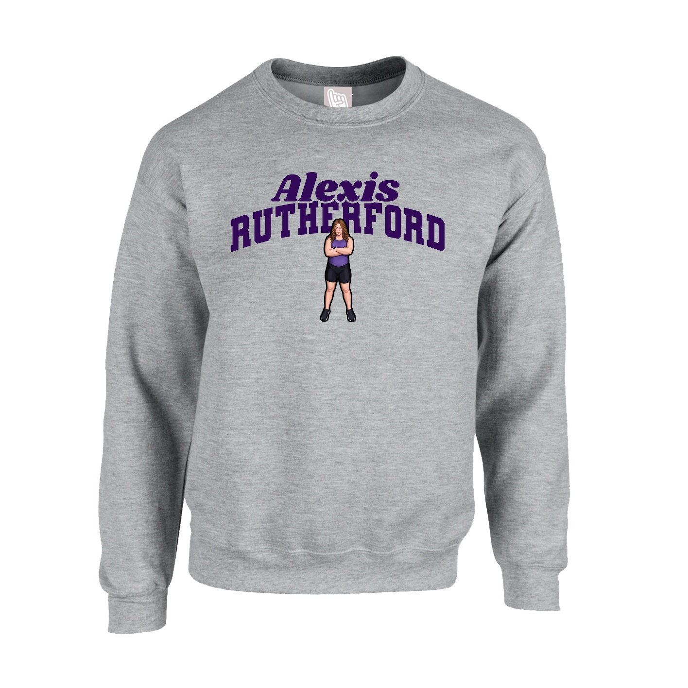 Fleece Crew — Signature Arch in Grey