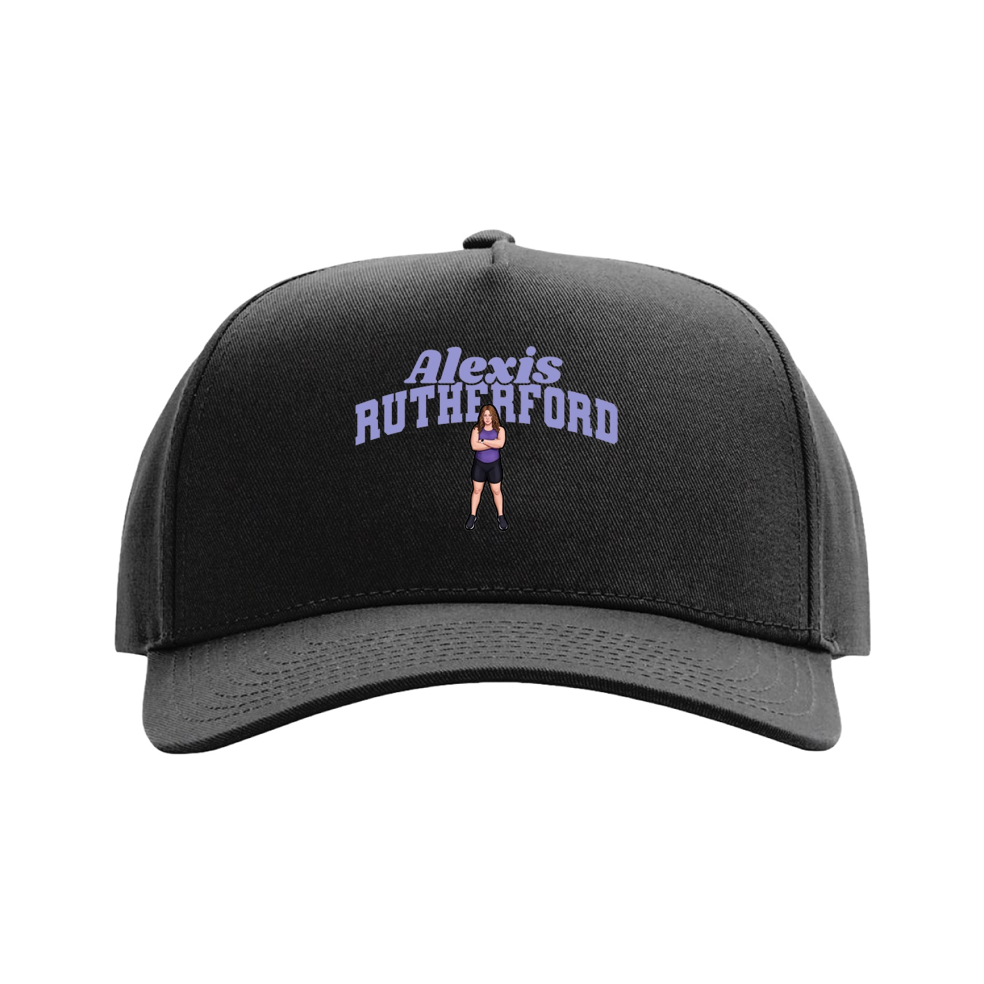 Full Fabric Five-Panel Champ Cap — Signature Arch in Black