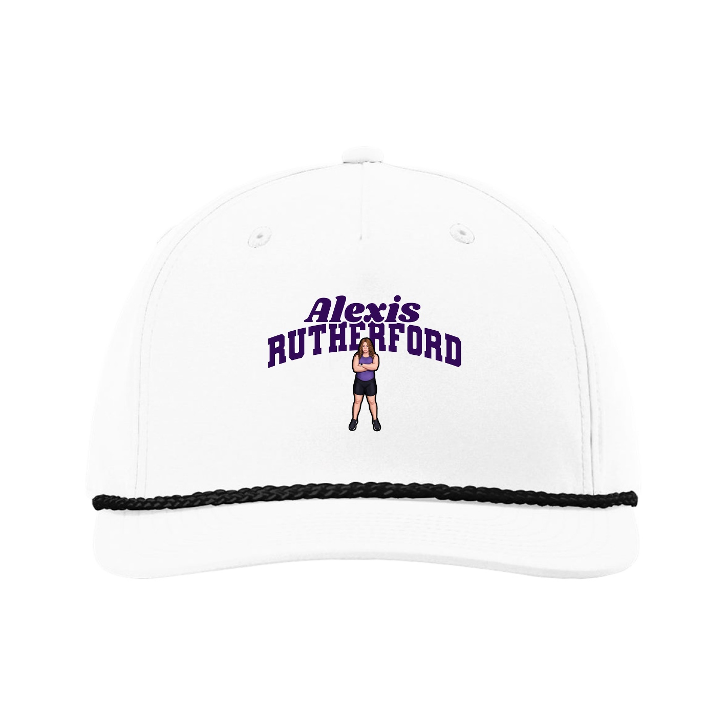 Five-Panel Classic Rope Cap — Signature Arch in White