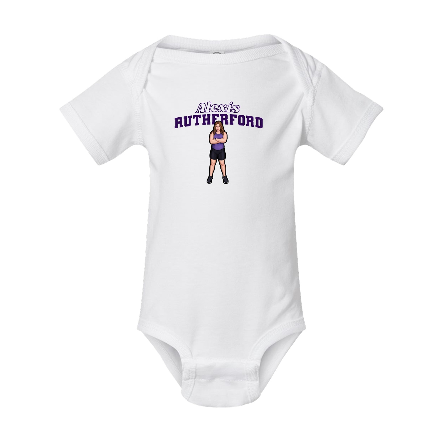 Baby Onesie — Name Arch in White