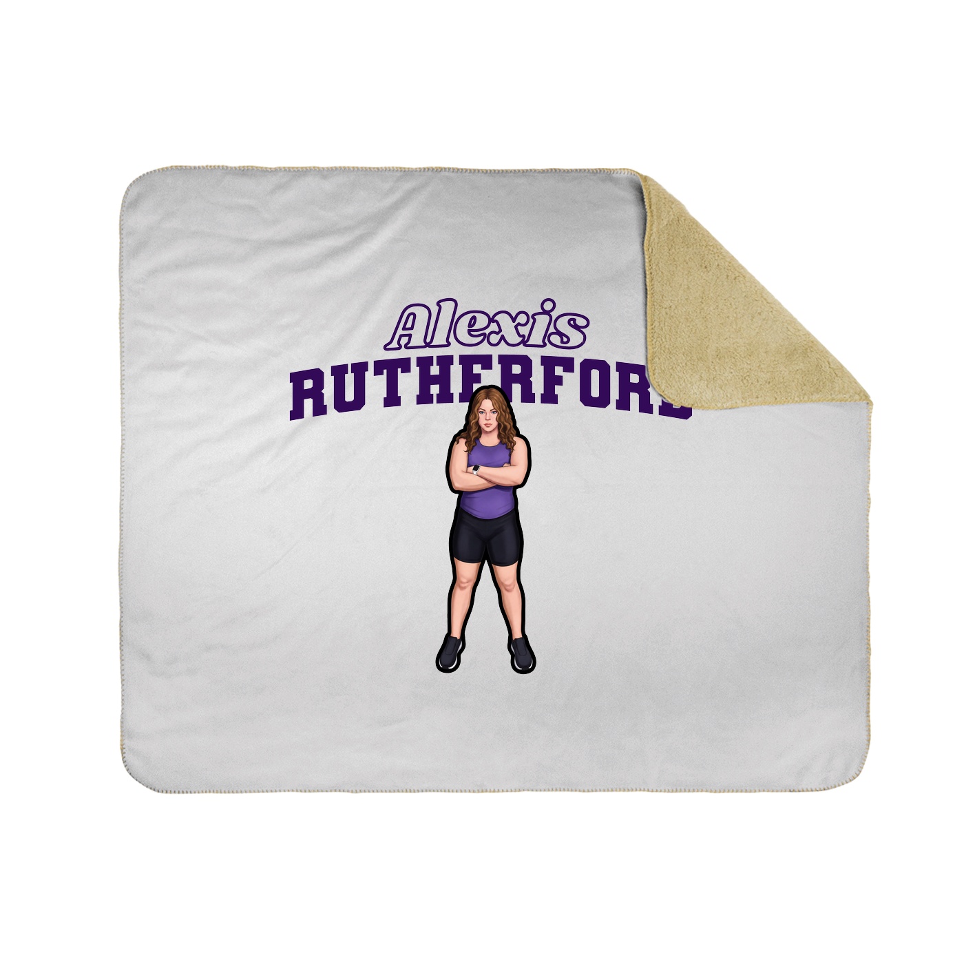 Throw Blanket — Name Arch in White