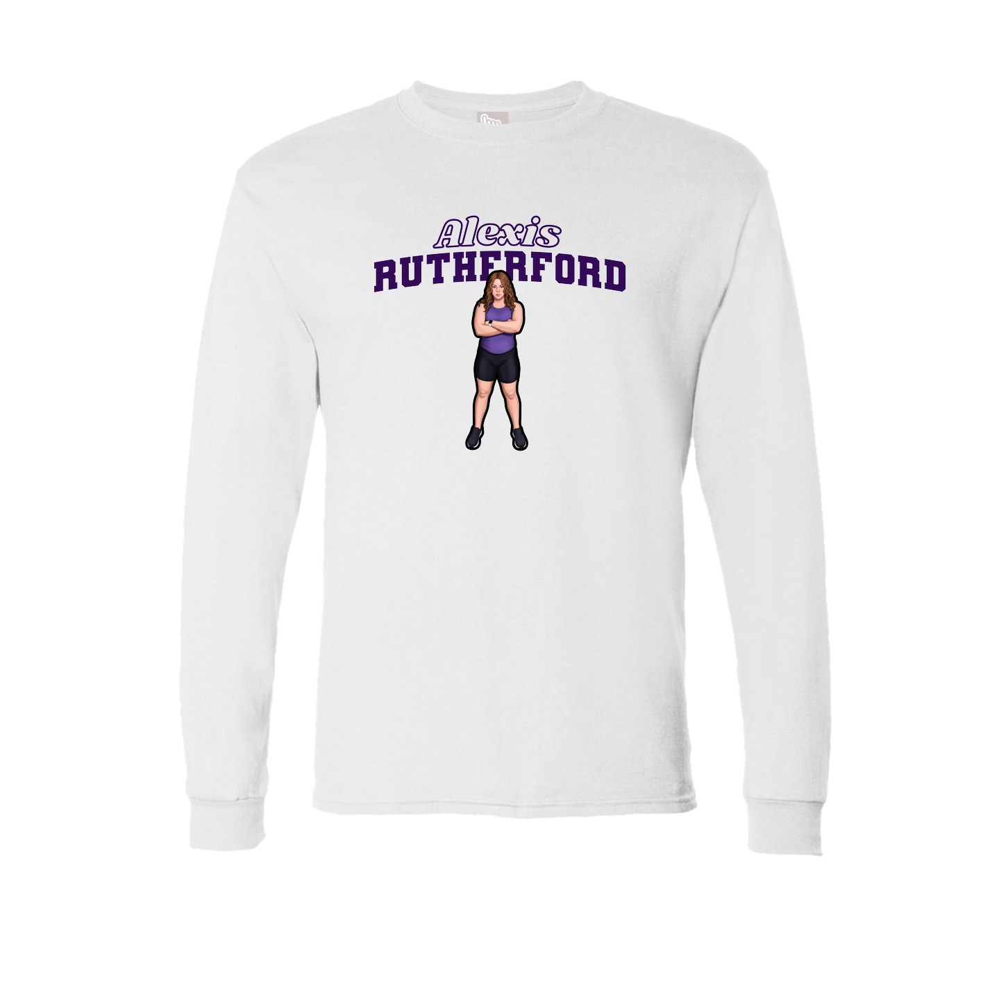 Long Sleeve Tee — Name Arch in White