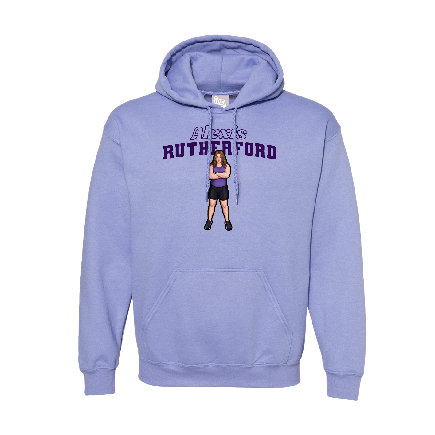 Hoodie — Name Arch in Purple