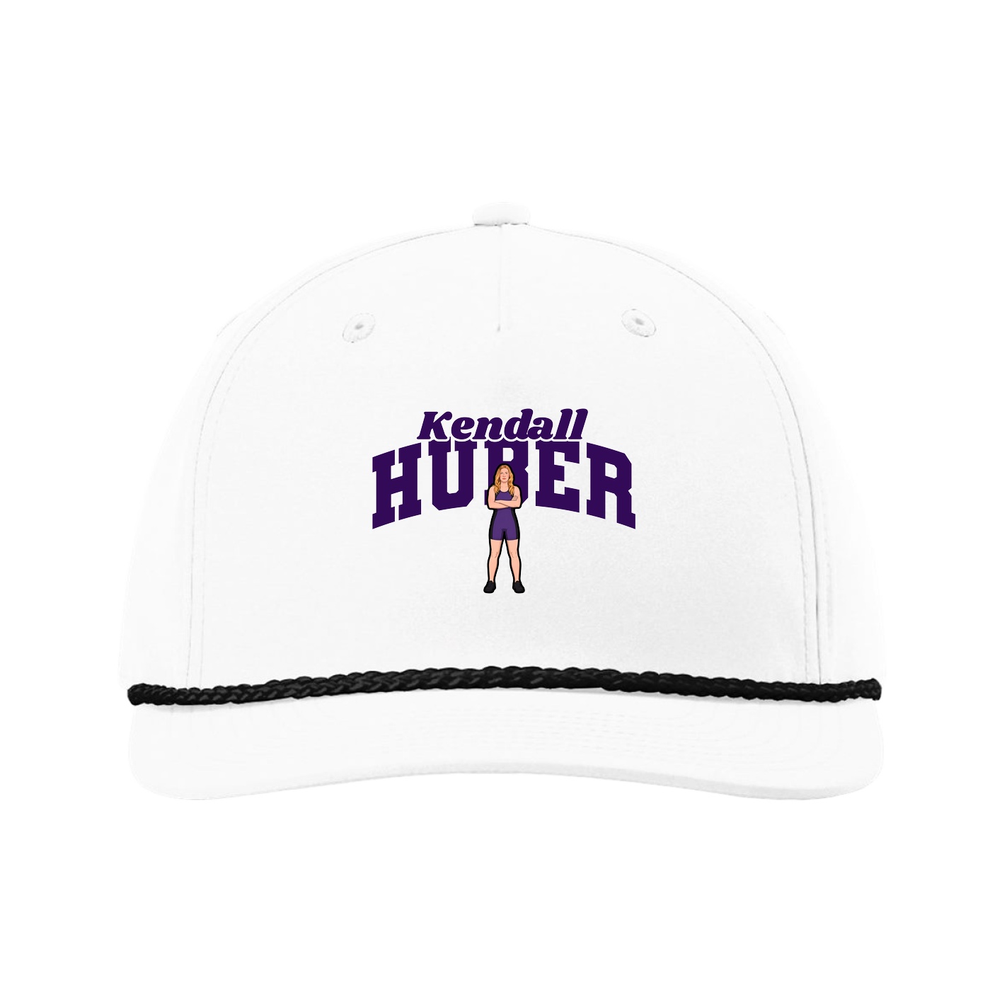 Five-Panel Classic Rope Cap — Signature Arch in White