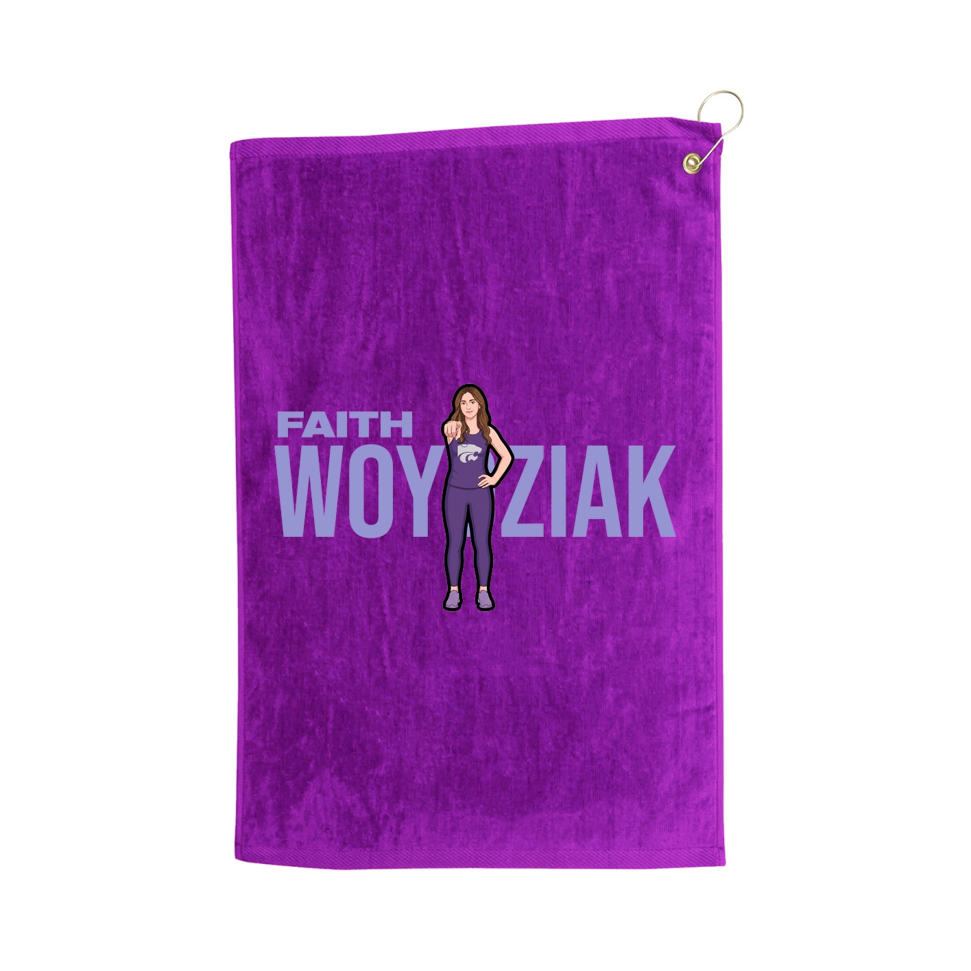 Golf Towel — Player Name in Purple