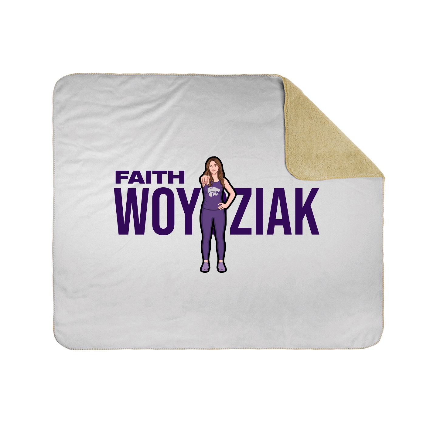 Throw Blanket — Player Name in White