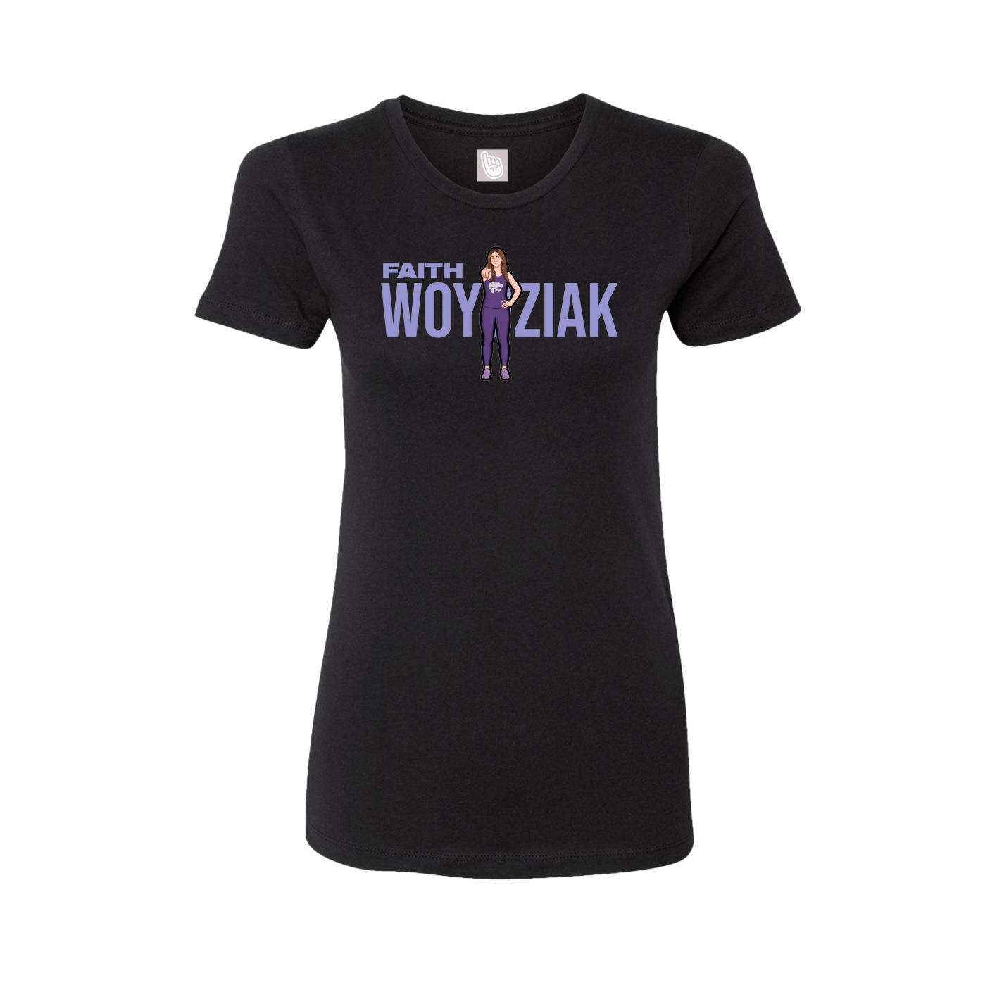 Fitted Women's Tee — Player Name in Black