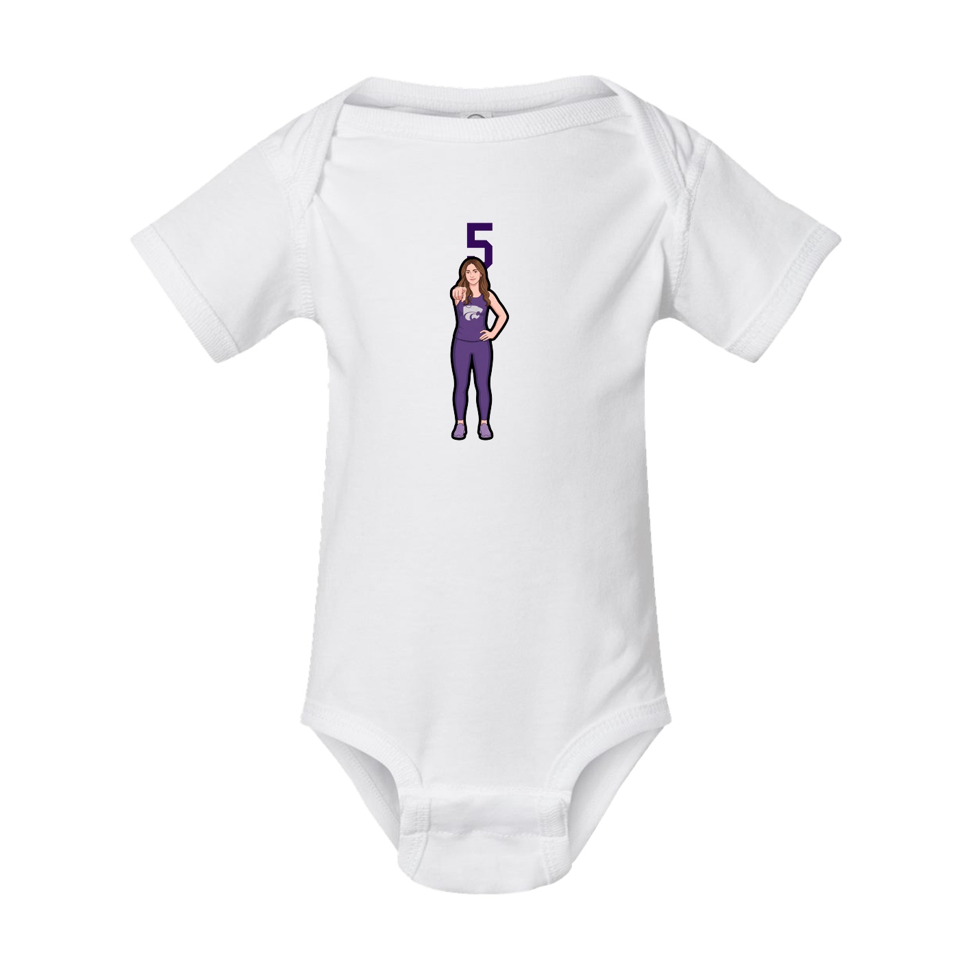 Baby Onesie — Number Top in White