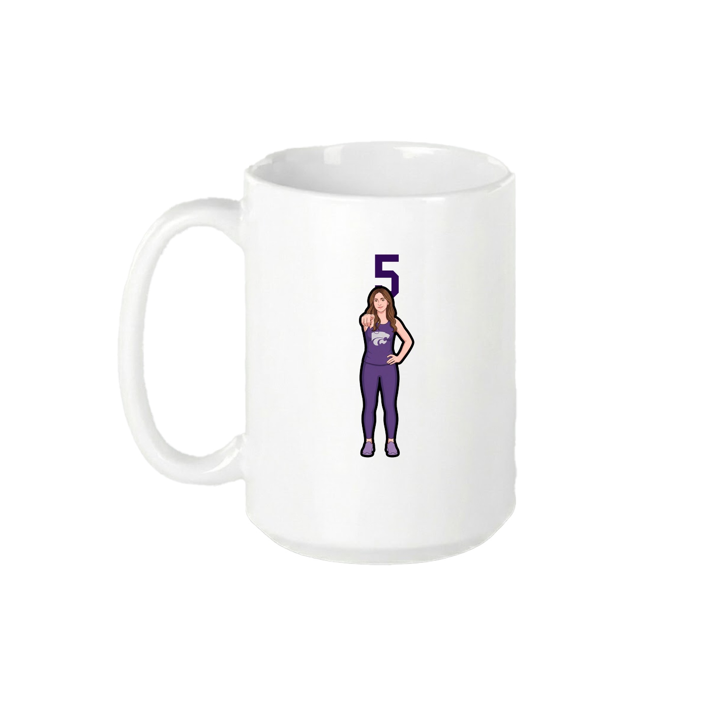 15oz Coffee Mug — Number Top in White