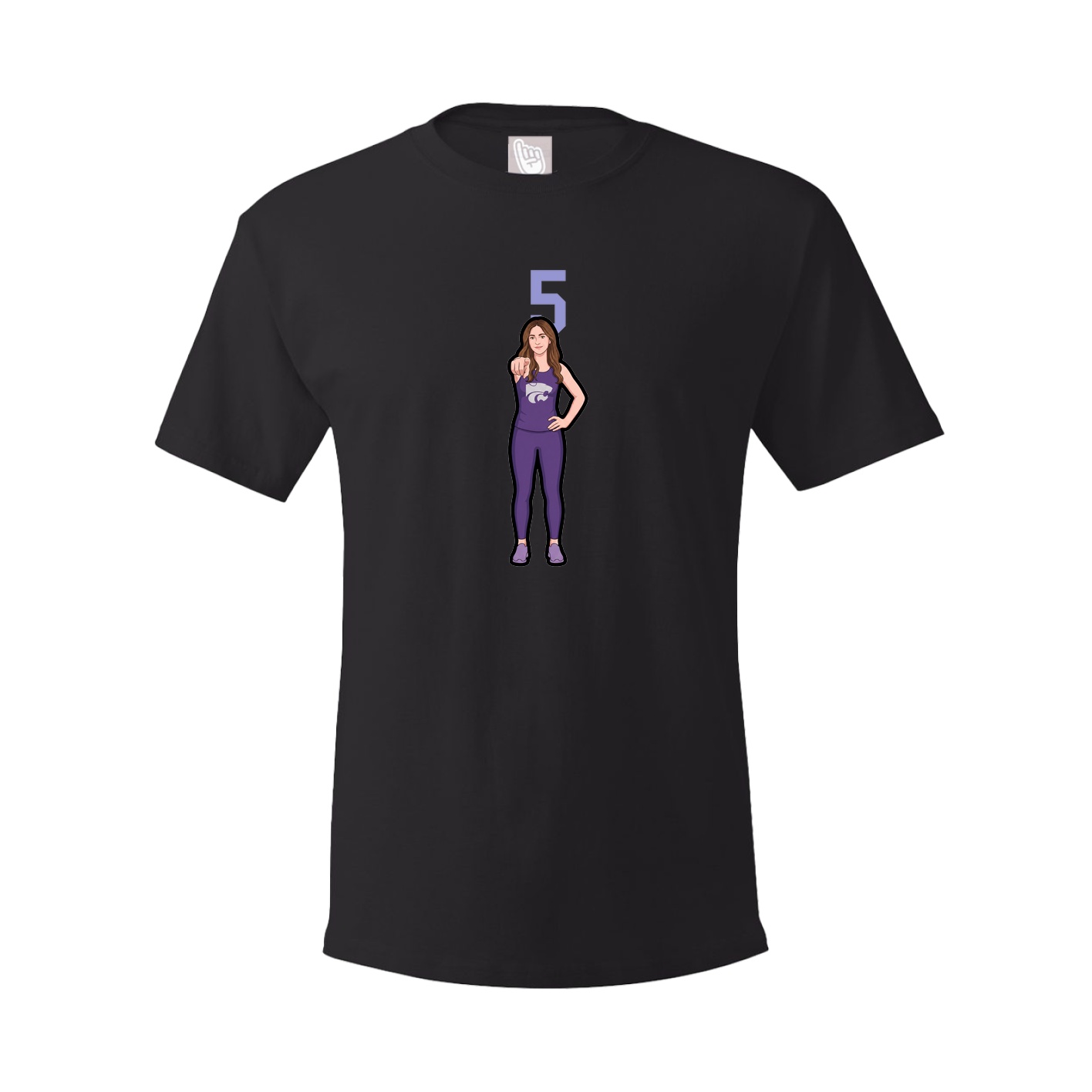 Youth Tee — Number Top in Black