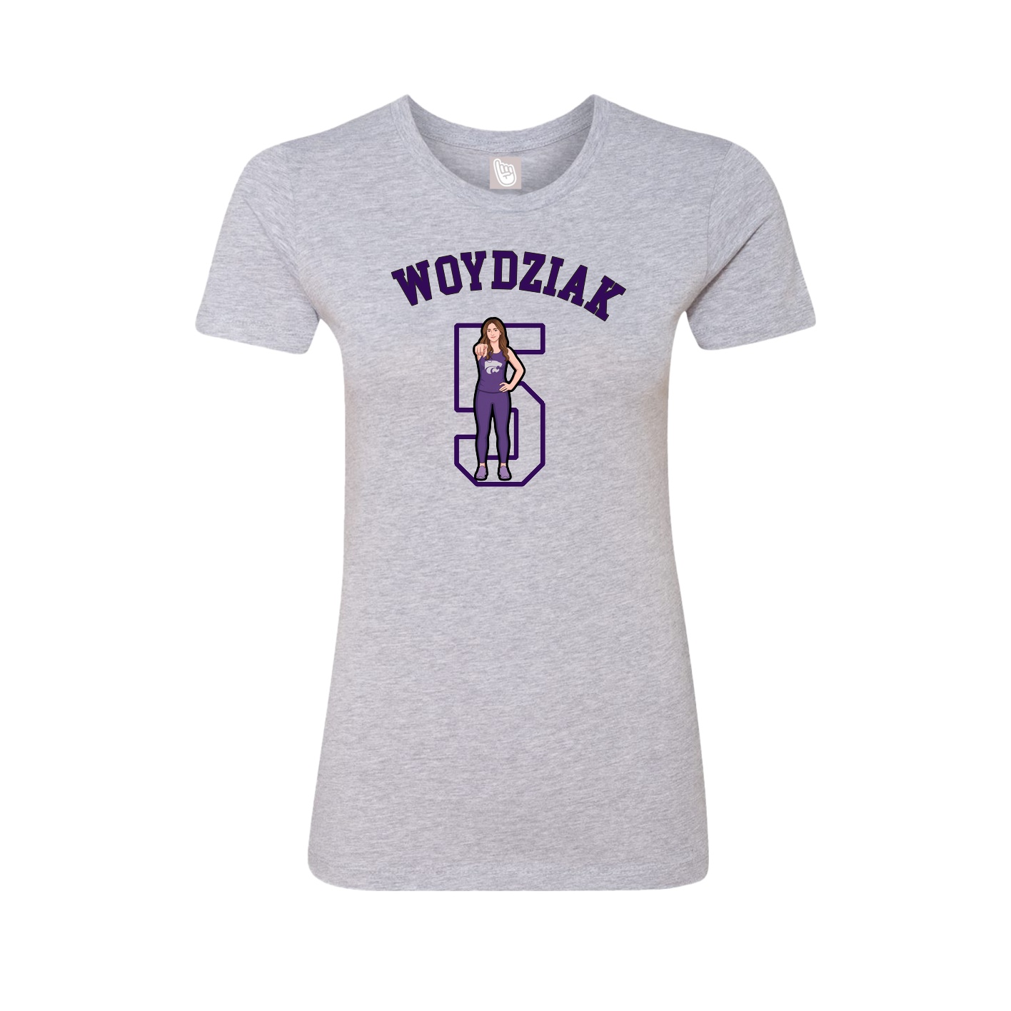 Fitted Women's Tee — Shirsey Arch in Grey