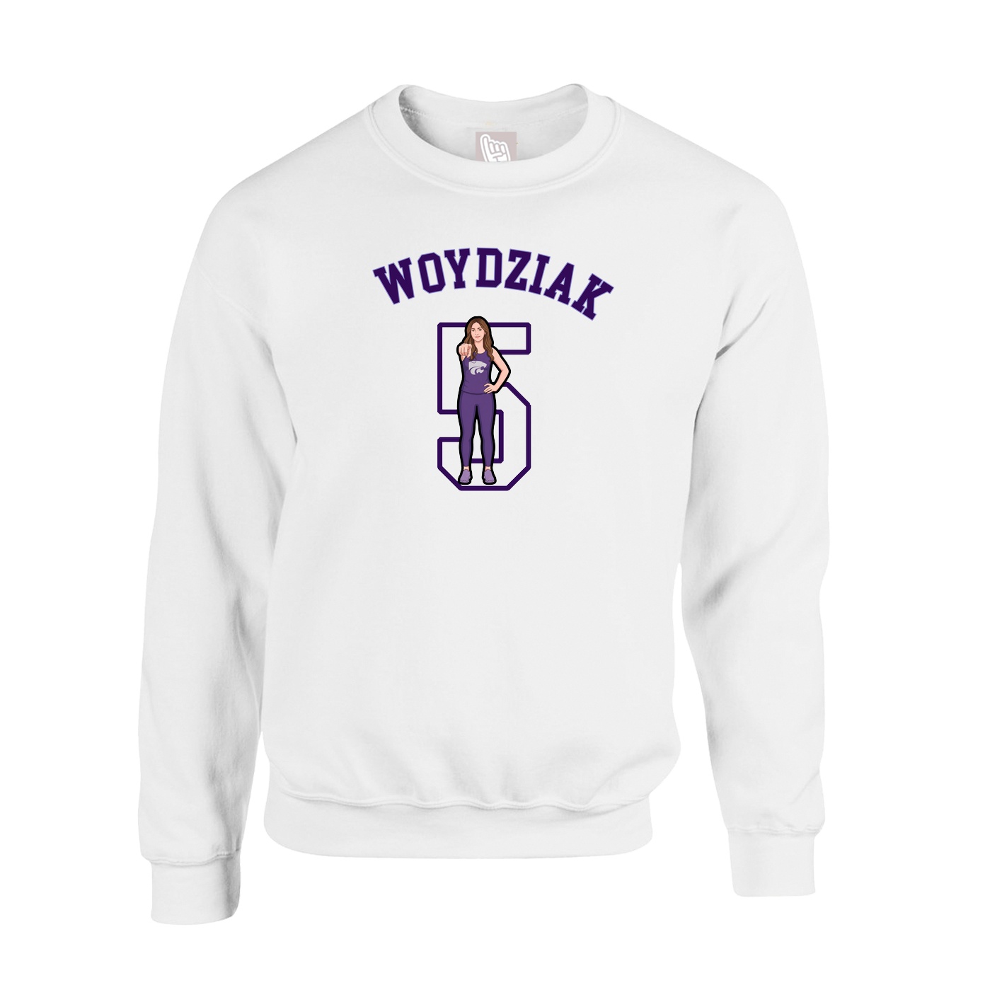 Fleece Crew — Shirsey Arch in White