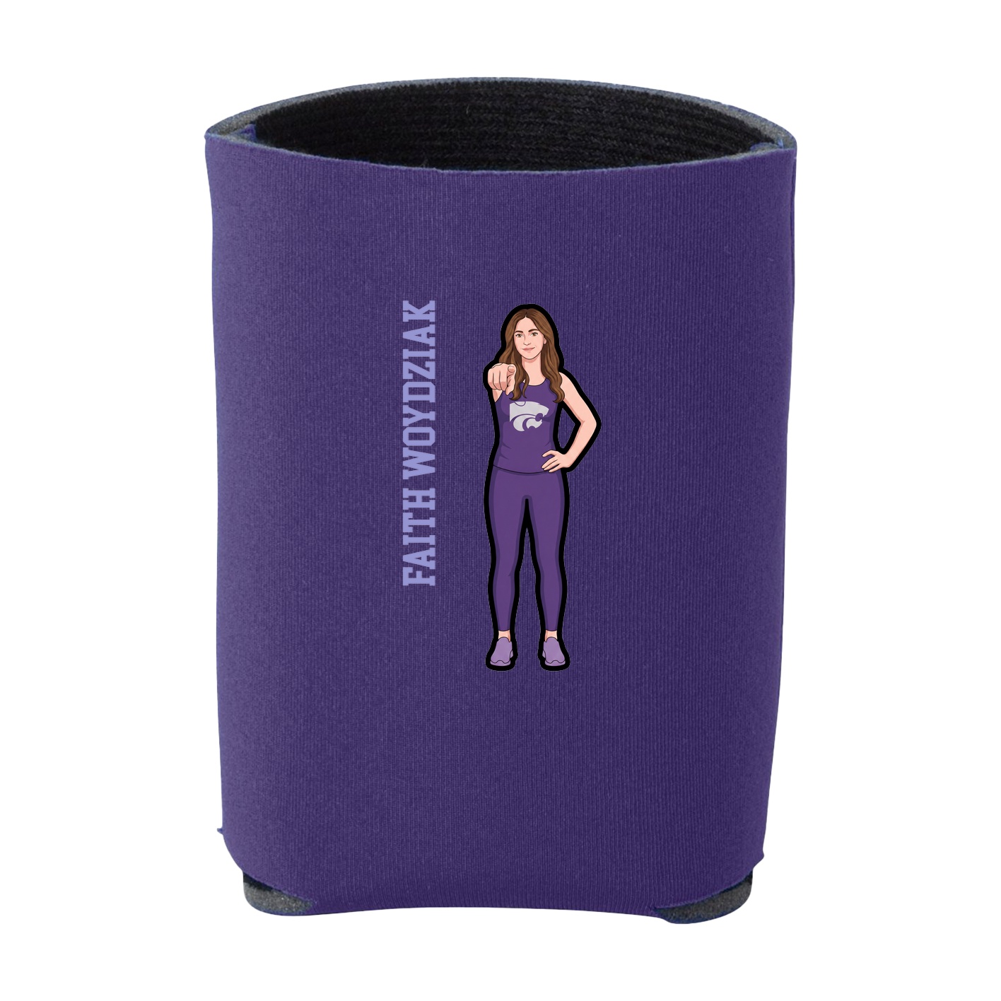 Can Holder — Name Vertical in Purple