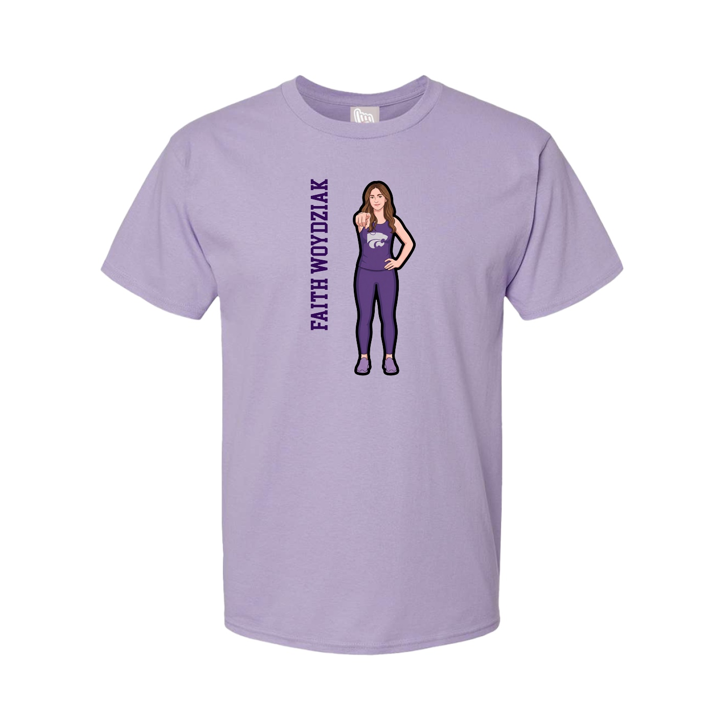 Youth Tee — Name Vertical in Purple