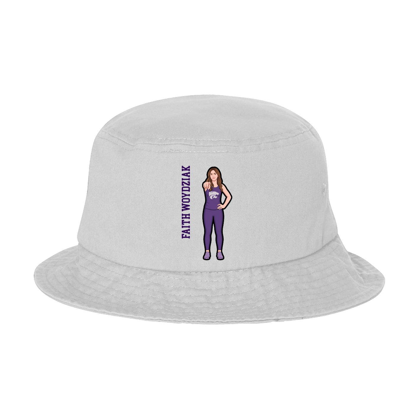 Bucket Cap — Name Vertical in White