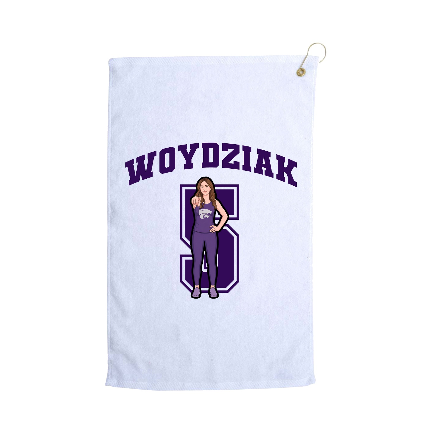 Golf Towel — Number in White