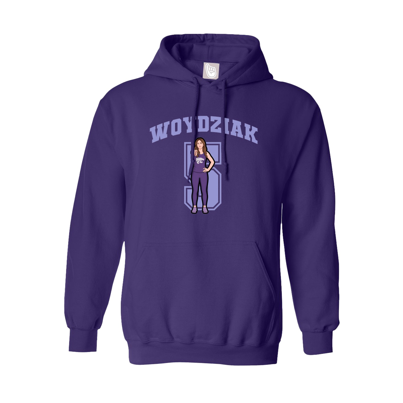 Youth Hoodie — Number in Purple