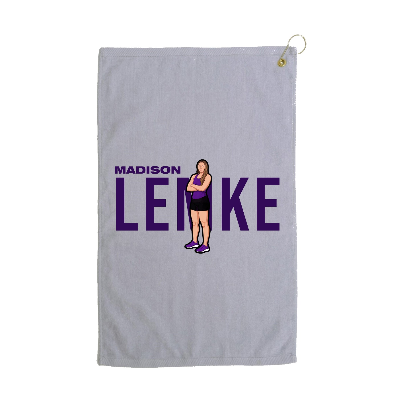 Golf Towel — Player Name in Grey