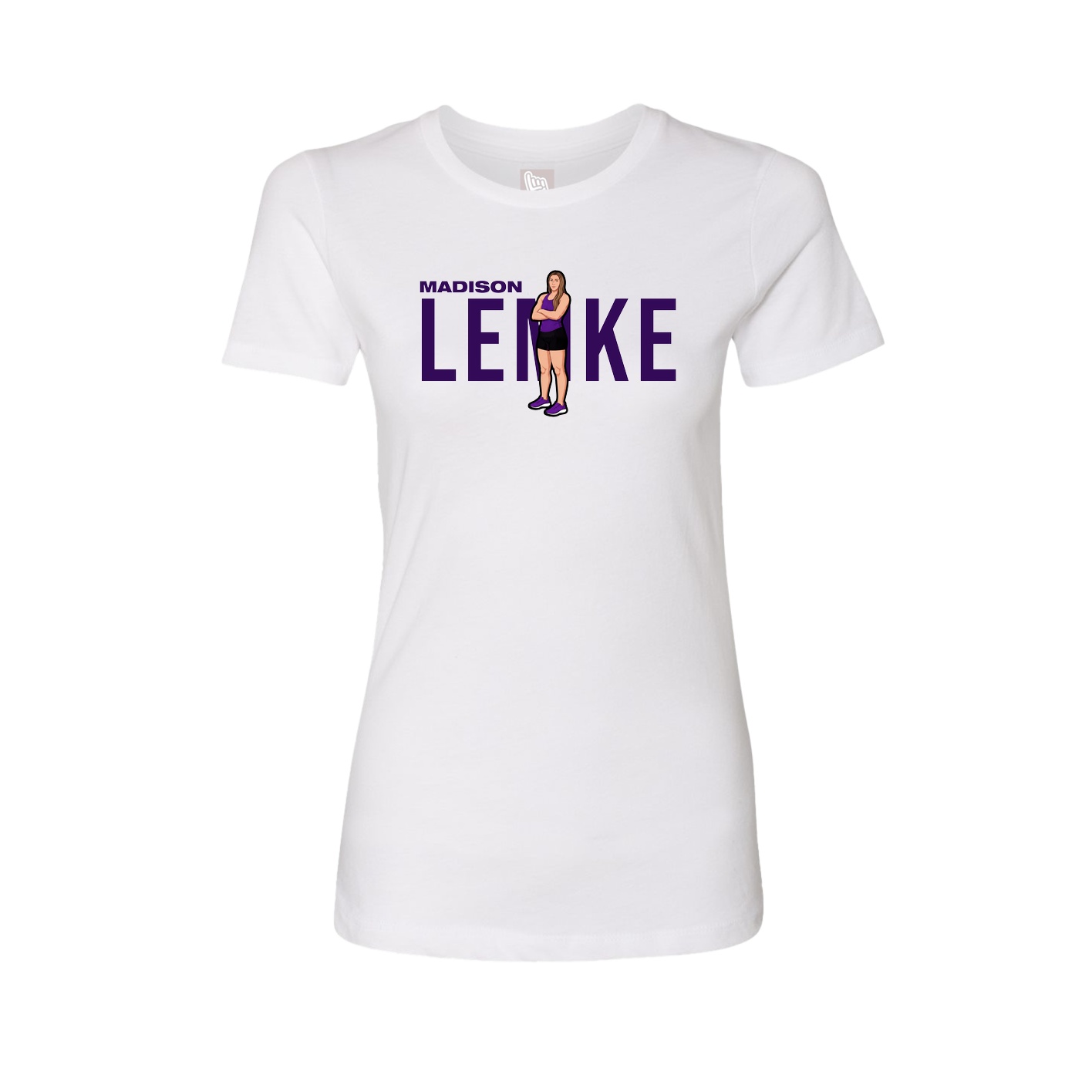 Fitted Women's Tee — Player Name in White