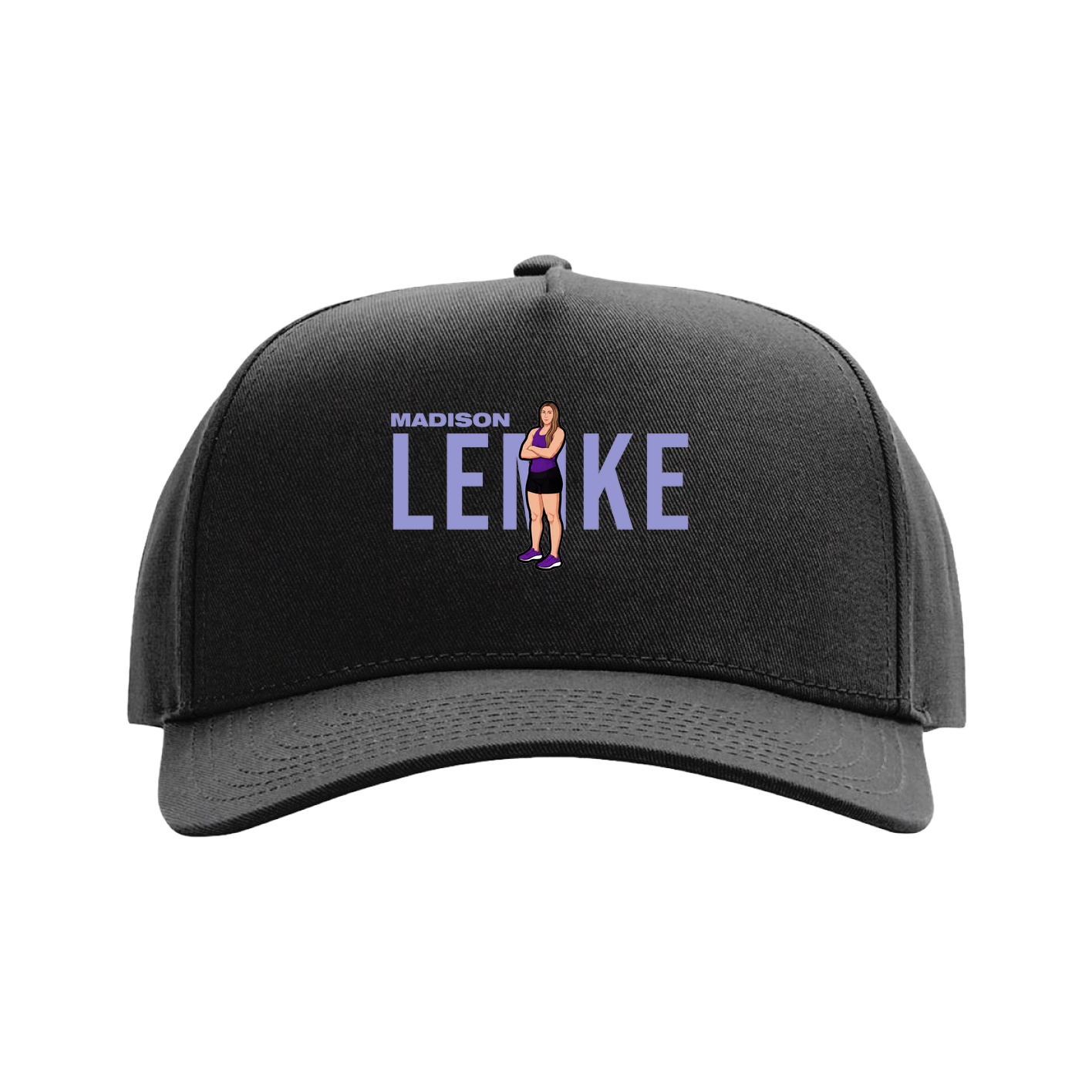 Full Fabric Five-Panel Champ Cap — Player Name in Black