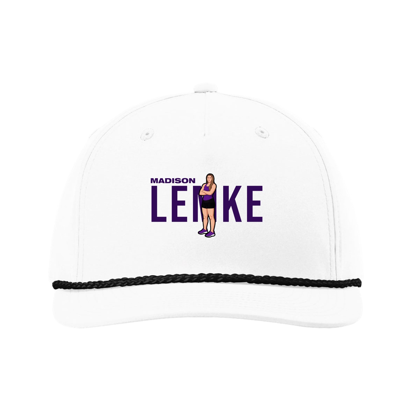 Five-Panel Classic Rope Cap — Player Name in White