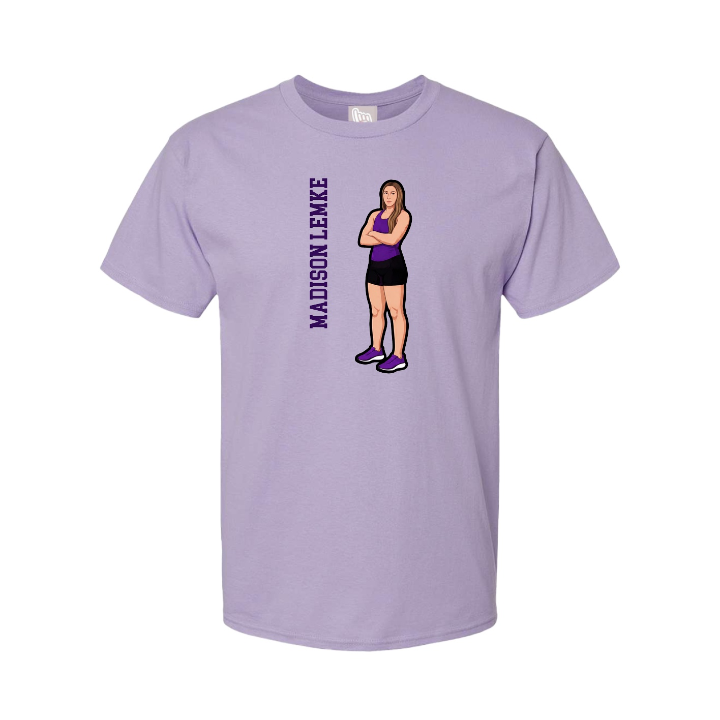 Tee — Name Vertical in Purple