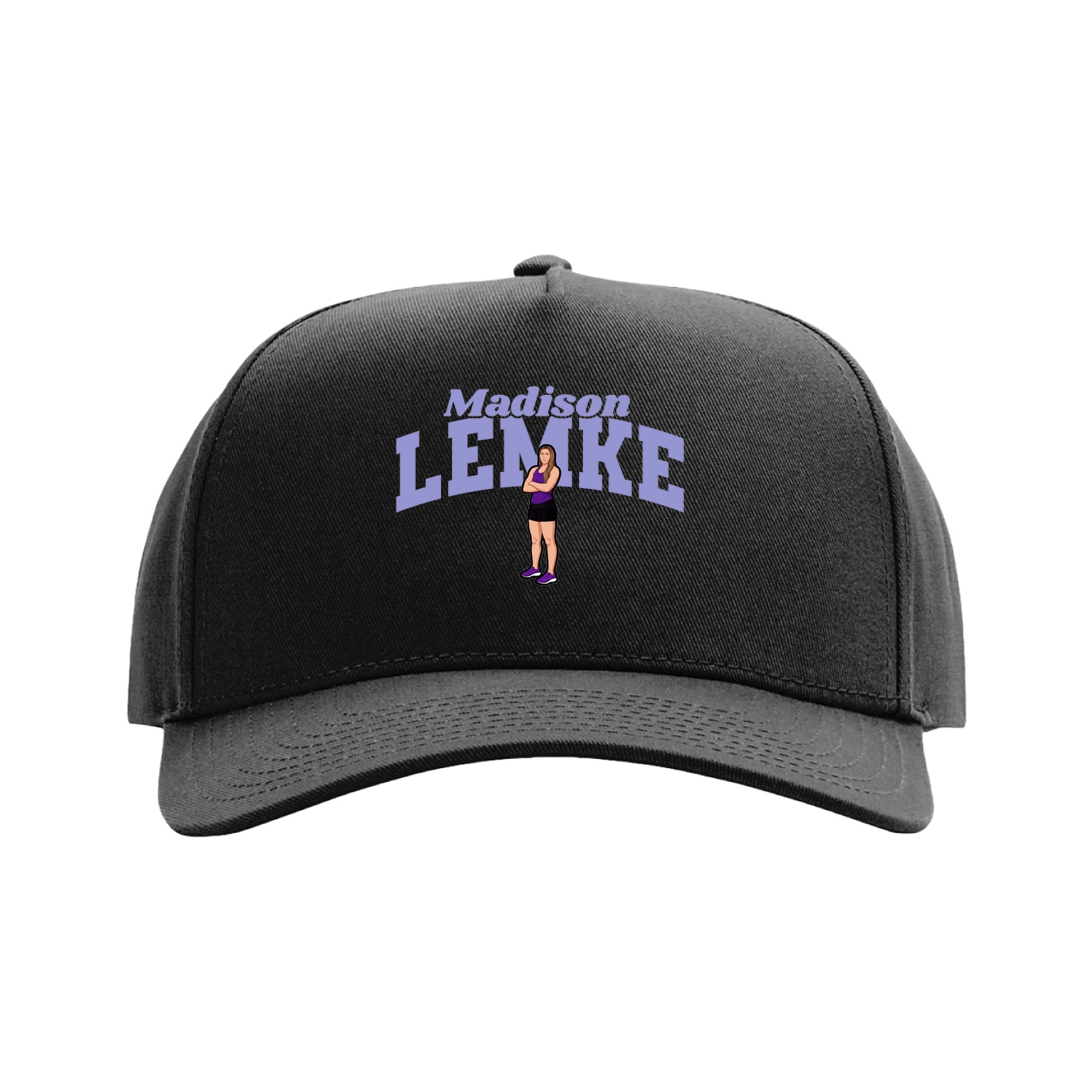 Full Fabric Five-Panel Champ Cap — Signature Arch in Black