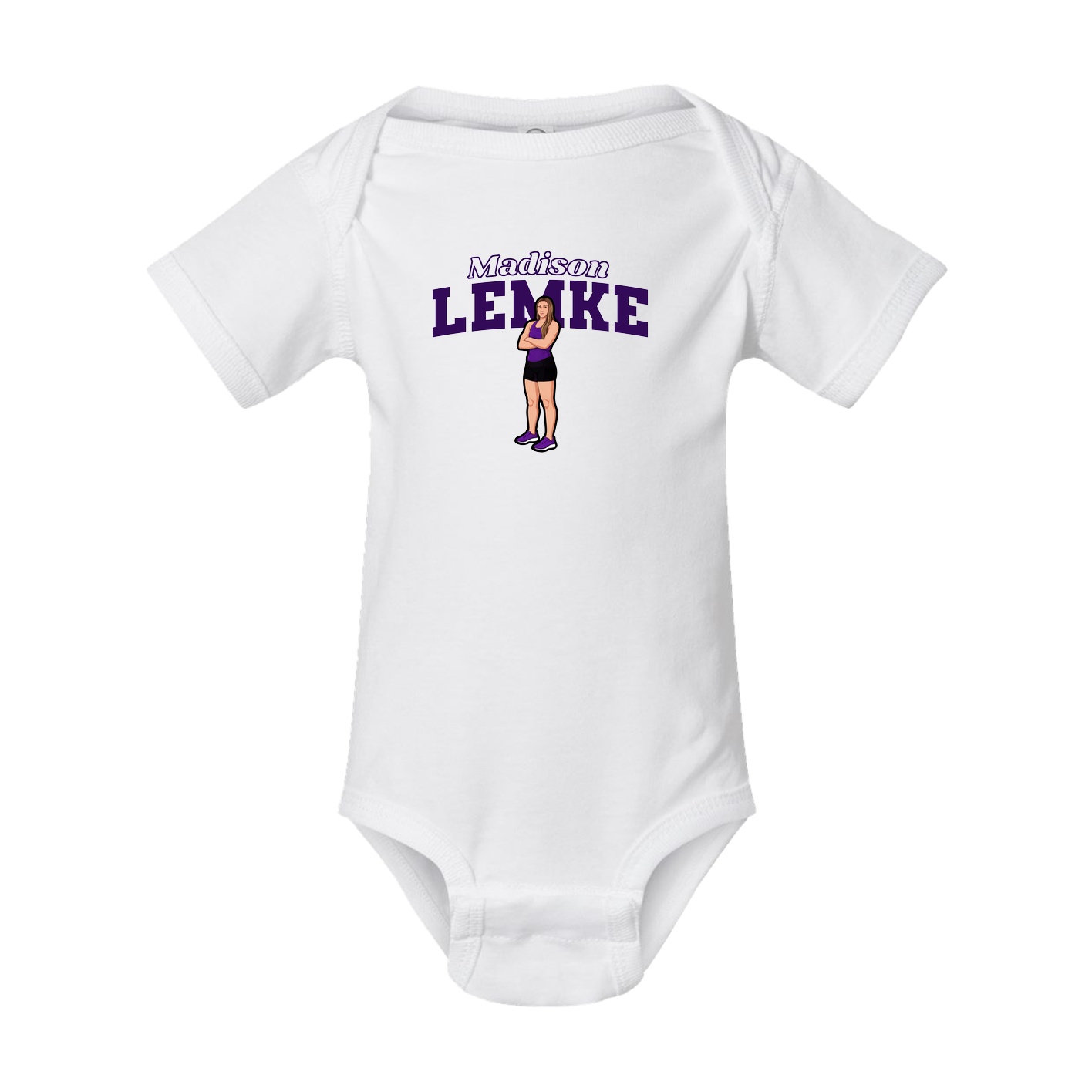 Baby Onesie — Name Arch in White