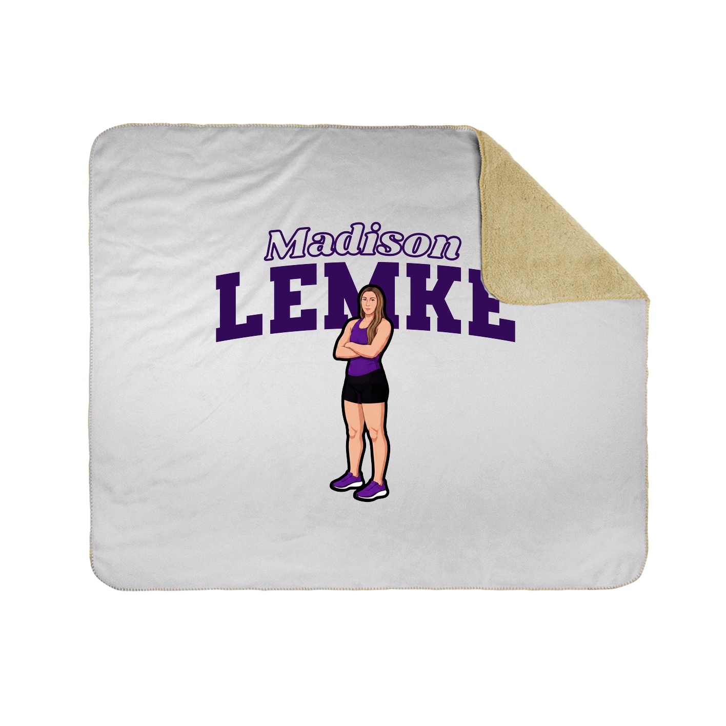 Throw Blanket — Name Arch in White