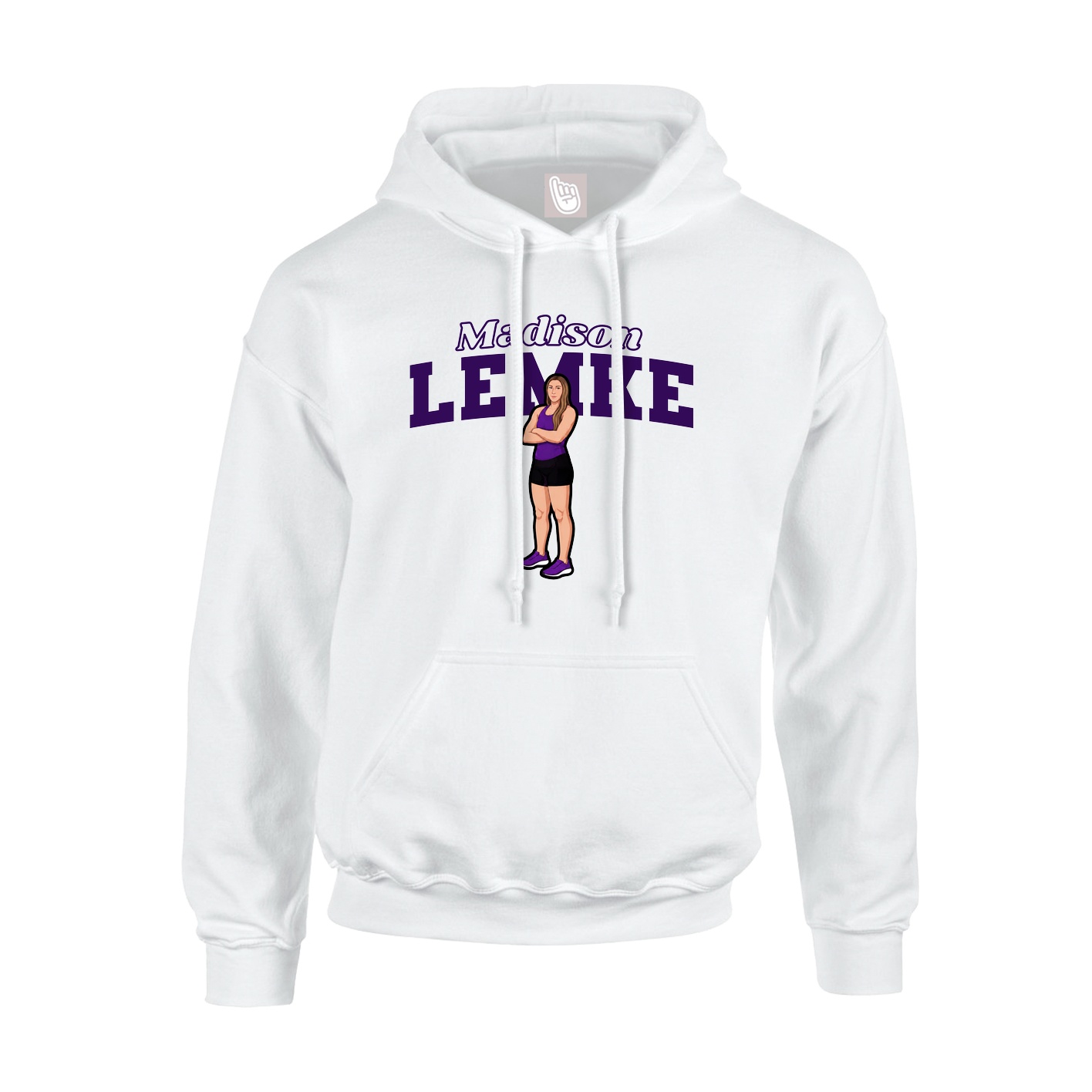 Hoodie — Name Arch in White
