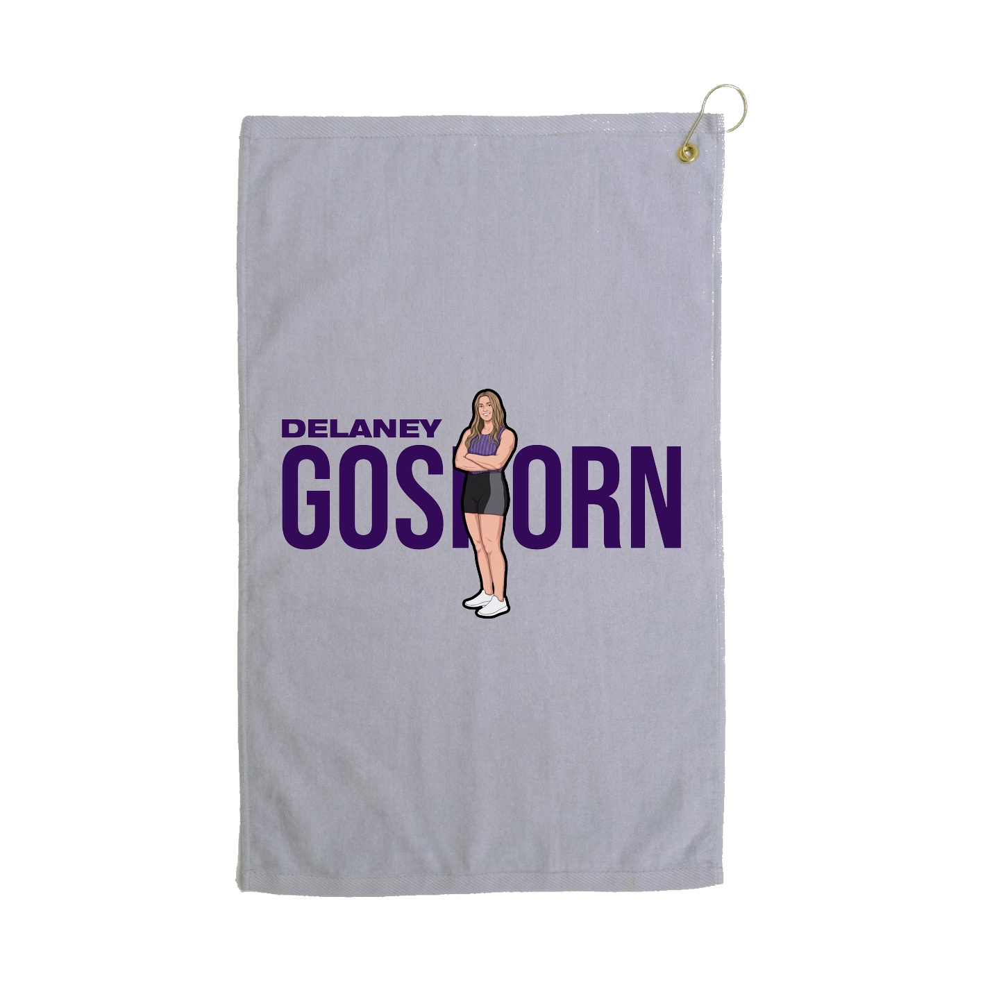 Golf Towel — Player Name in Grey
