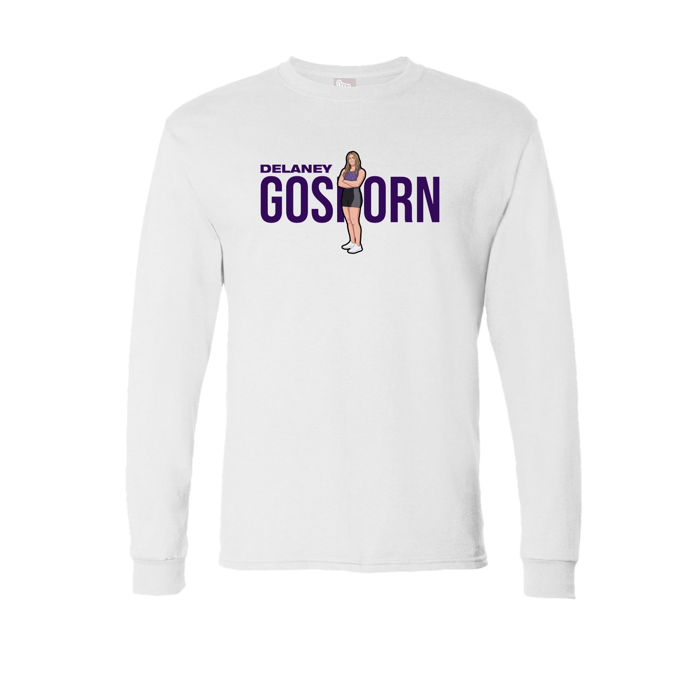 Long Sleeve Tee — Player Name in White