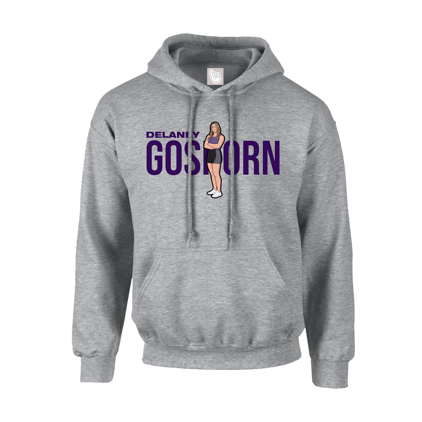 Hoodie — Player Name in Grey