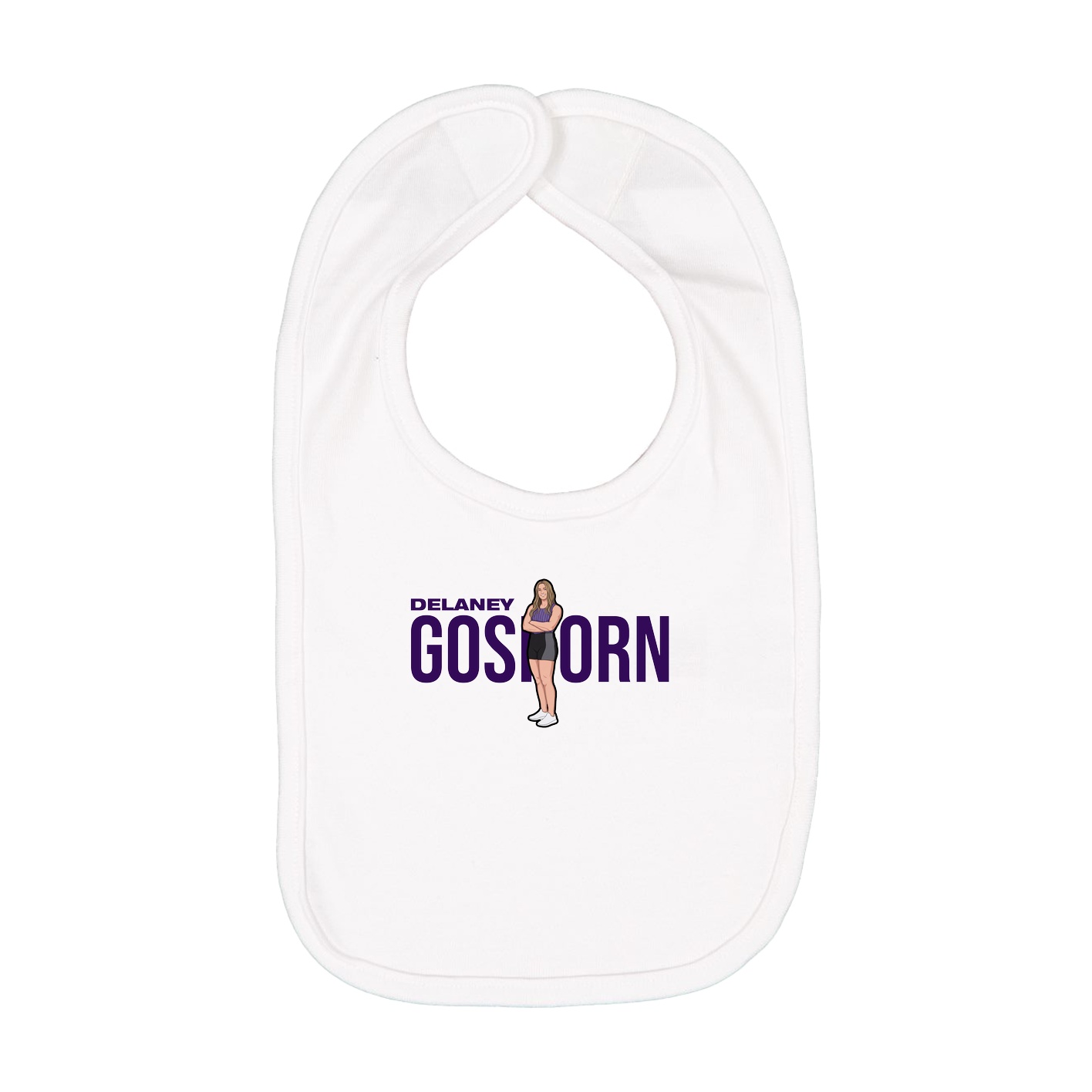 Infant Bib — Player Name in White