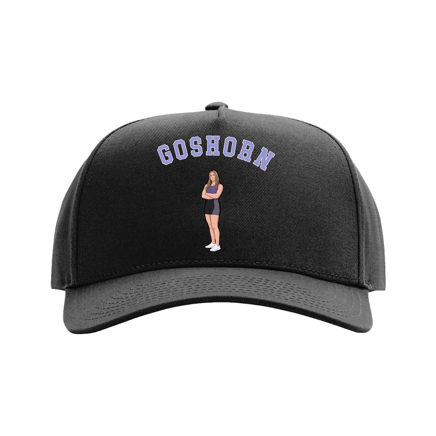 Full Fabric Five-Panel Champ Cap — Shirsey Arch in Black